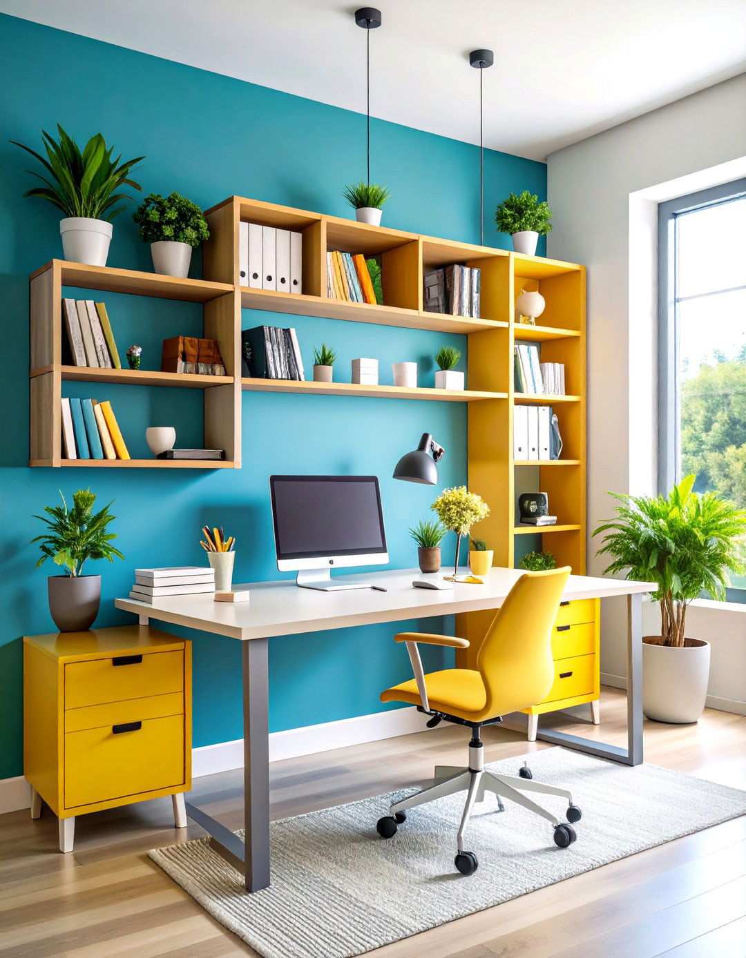 Floating Wall Shelves for Vertical Storage - 24 Office Storage Ideas