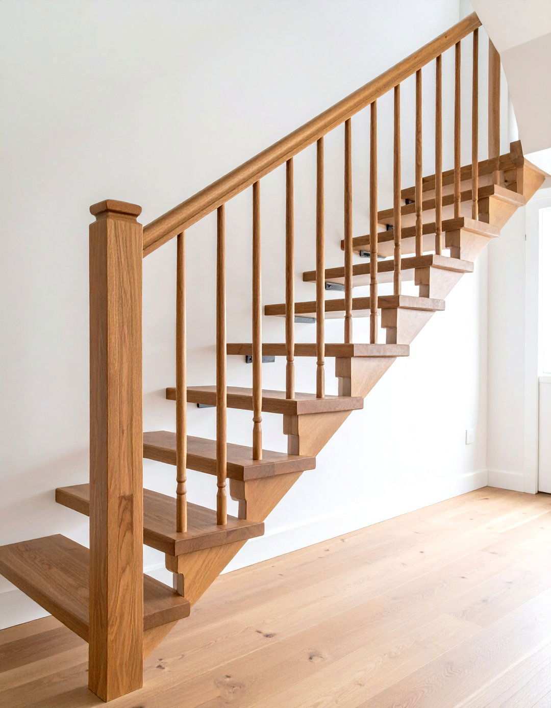 Floating Wood Handrails - 24 Wood Stair Railing Ideas