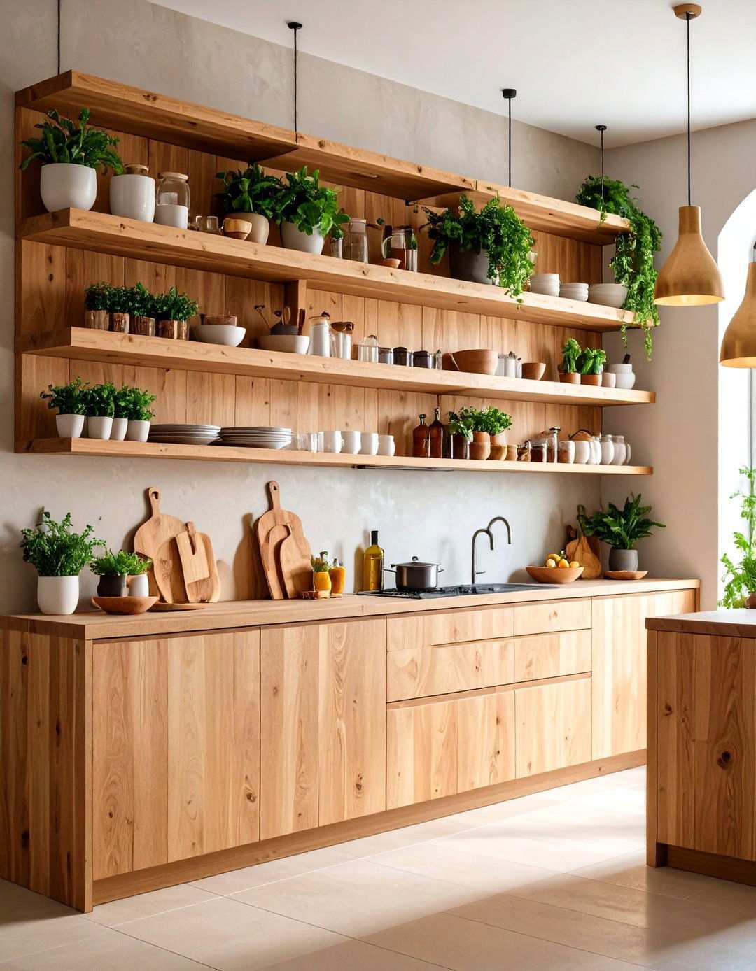 Floating Wood Shelf Accent Wall - 24 Wood Accent Wall Ideas