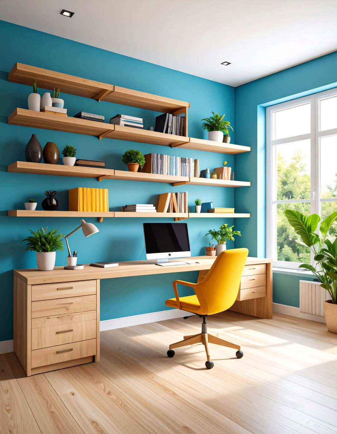 Floating Wood Shelf Integration Systems - 24 Wood Trim Accent Wall Ideas