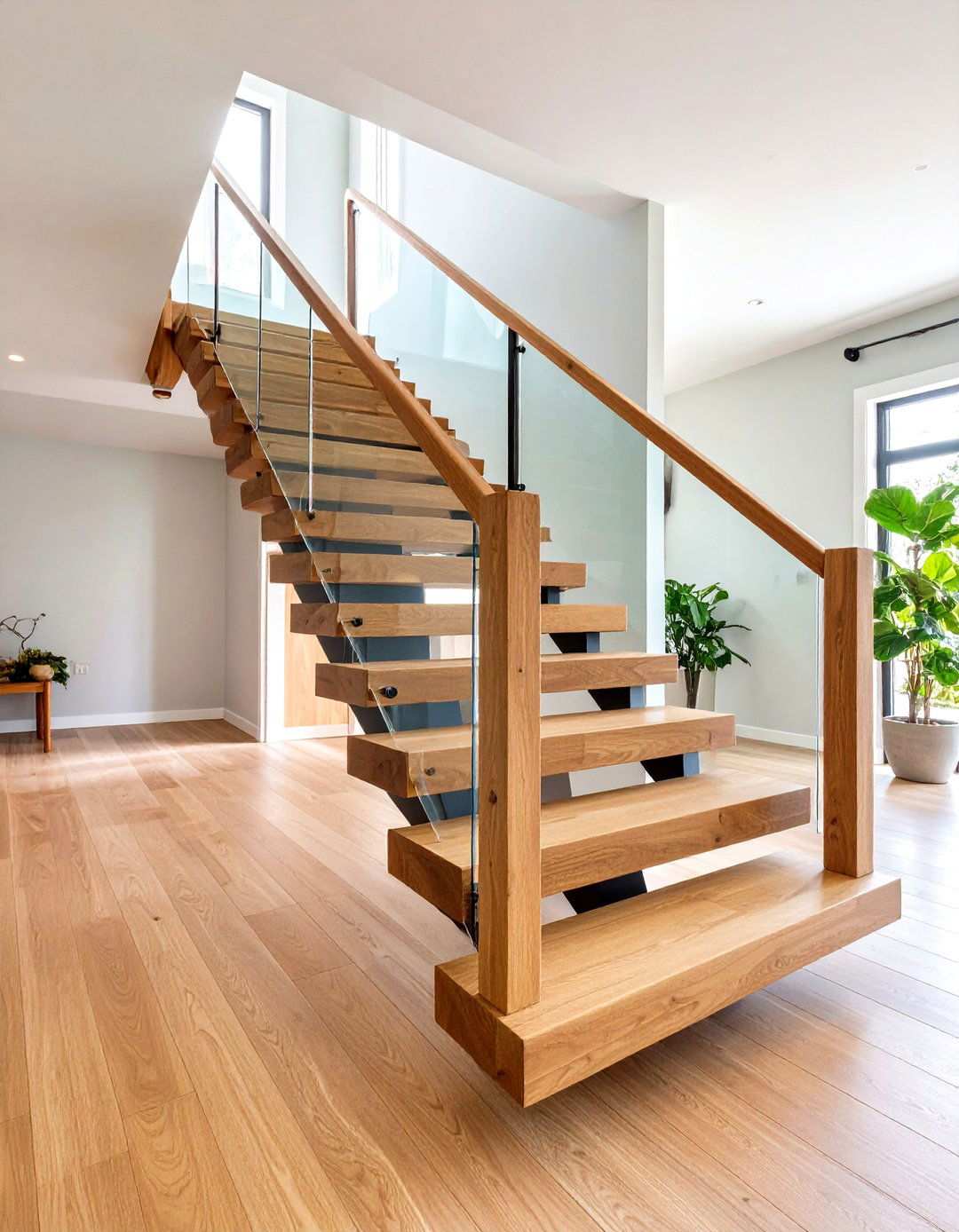 Floating Wooden Staircase Design - 24 Wooden Staircase Ideas
