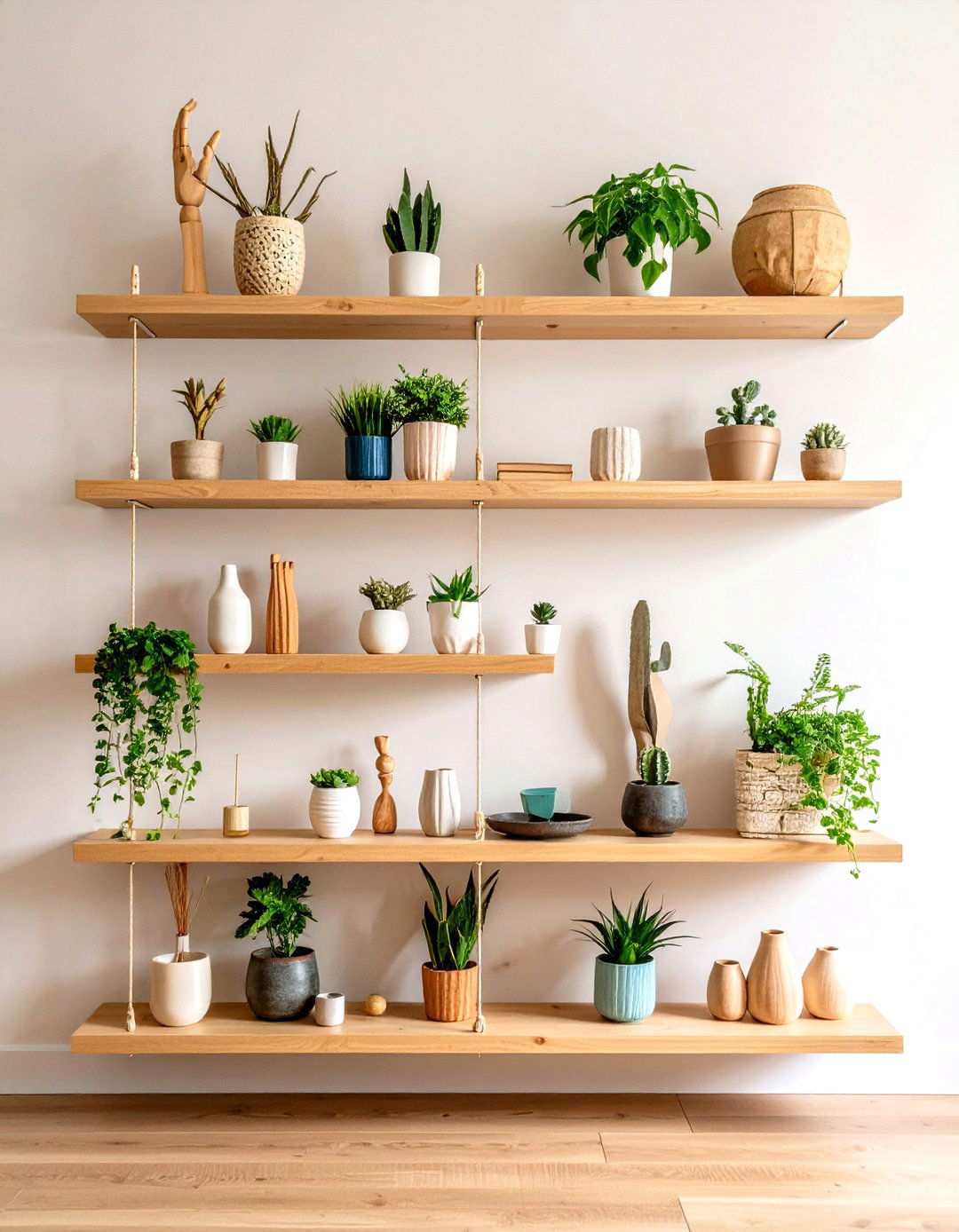 Floating Zen Shelves with Minimal Decor - 24 Zen Room Ideas