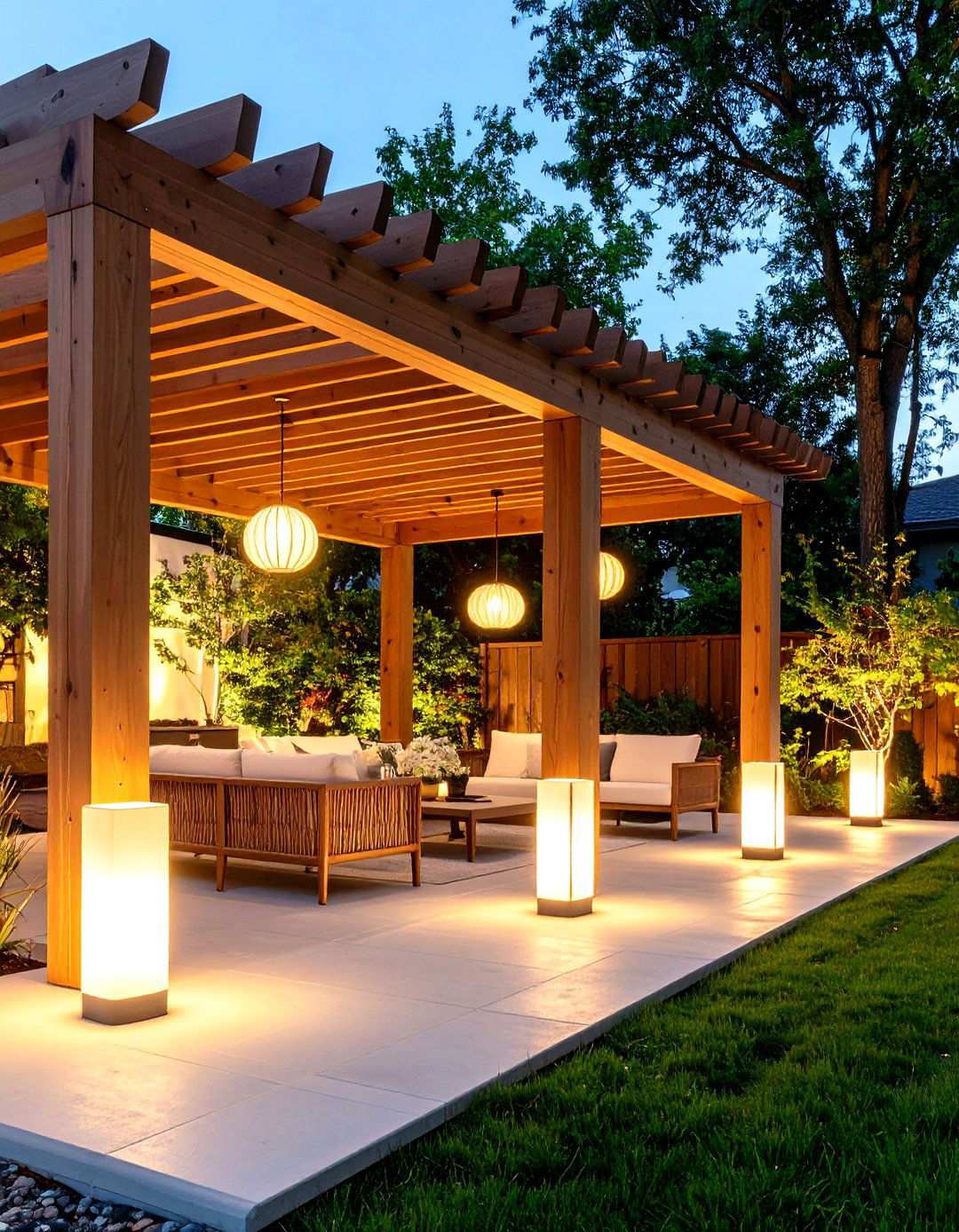 Floor Lamp Portable Elegance - 24 Pergola Lighting Ideas