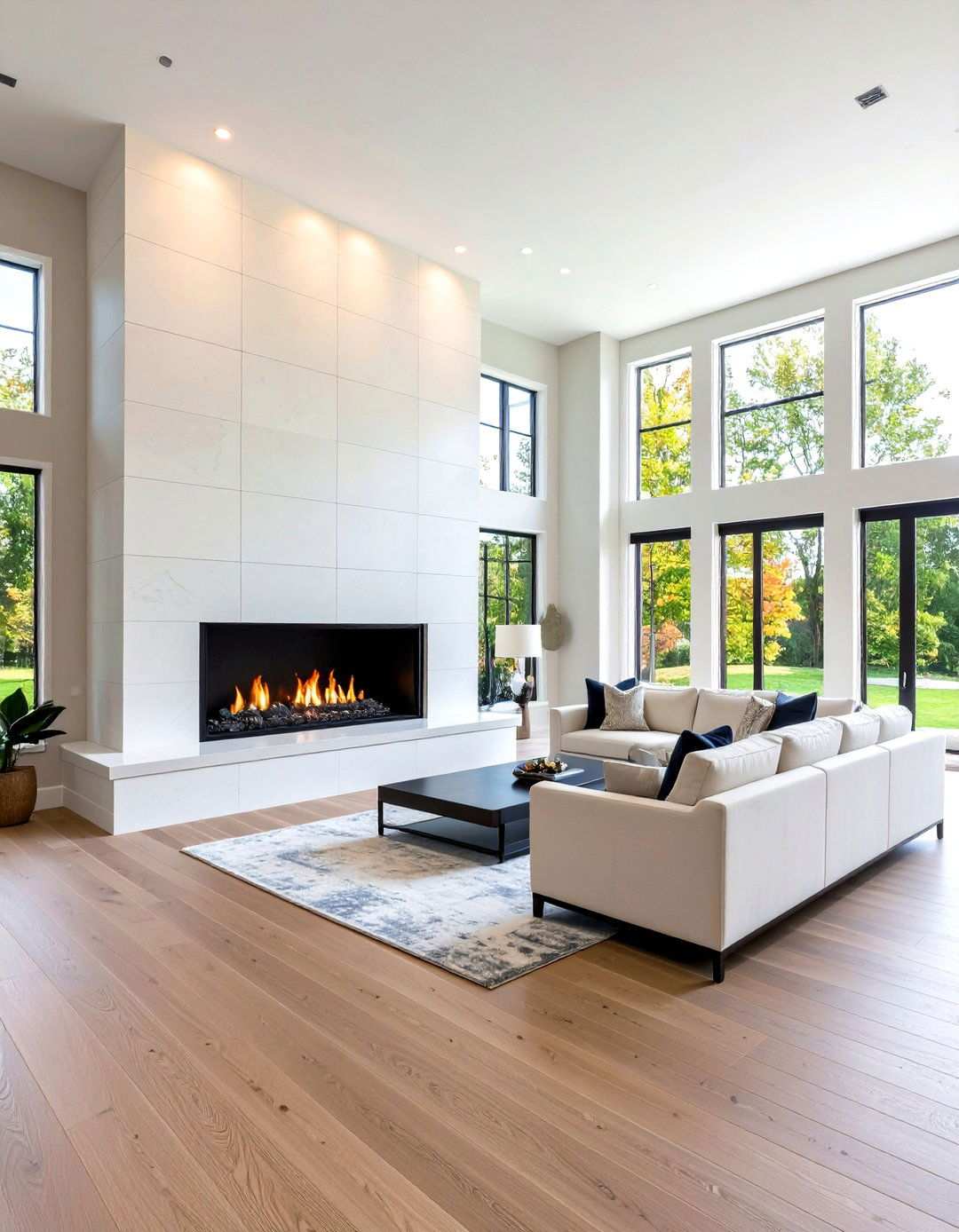 Floor to Ceiling Linear Fireplace Walls - 24 linear fireplace ideas