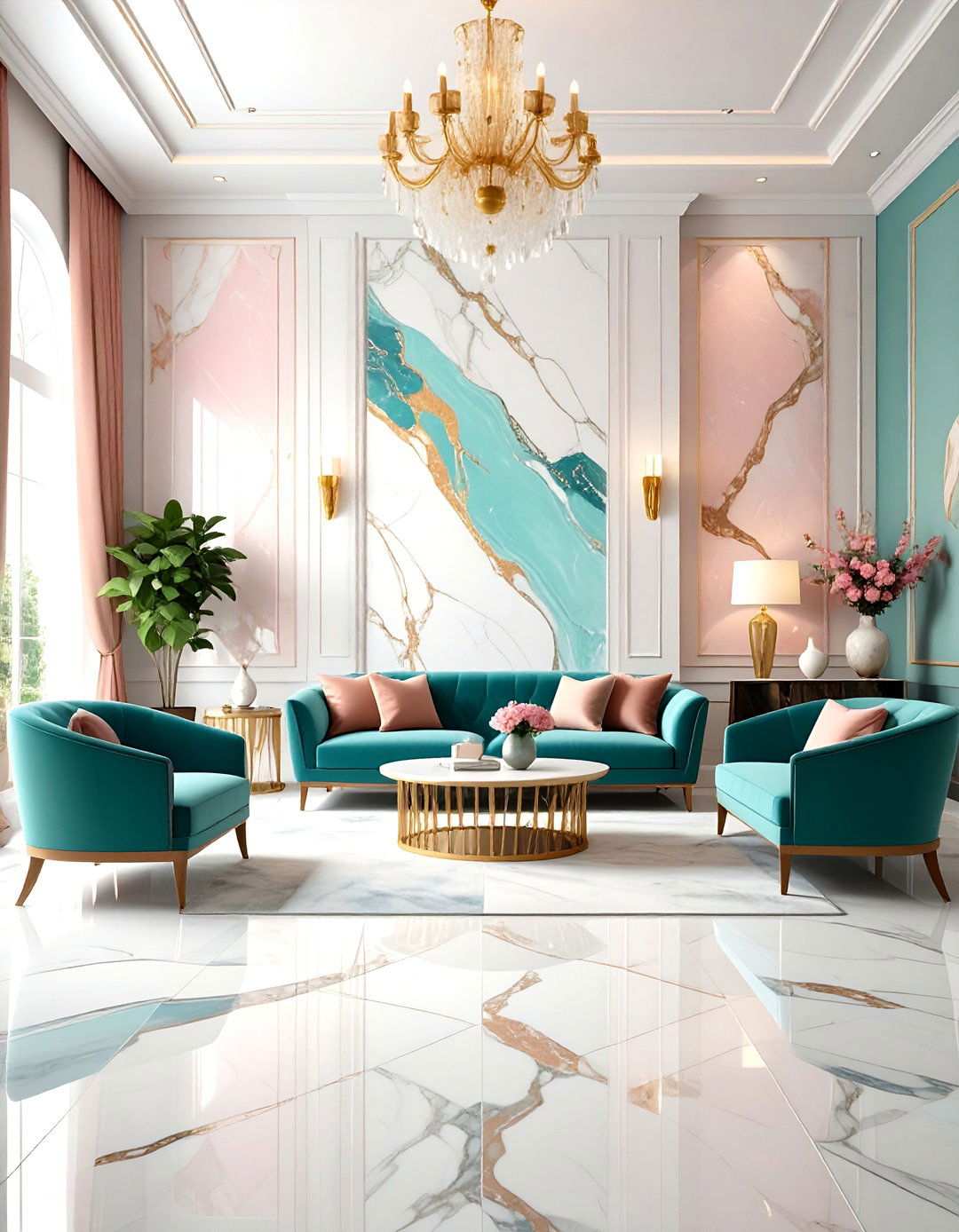 Floor to Ceiling Marble Wall - 24 Marble Fireplace Ideas