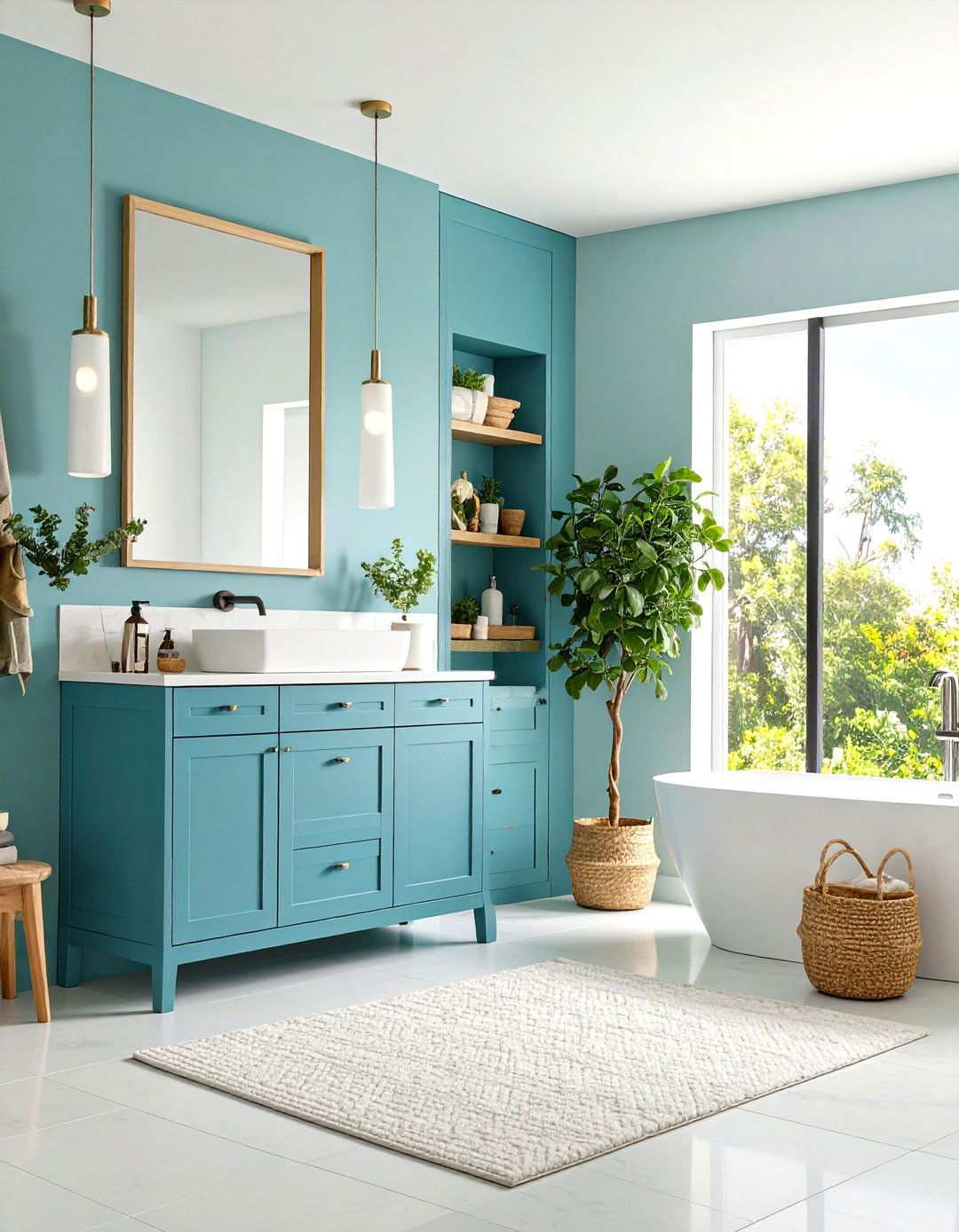 Floor to Ceiling Storage Cabinet - 24 Minimalist Bathroom Ideas