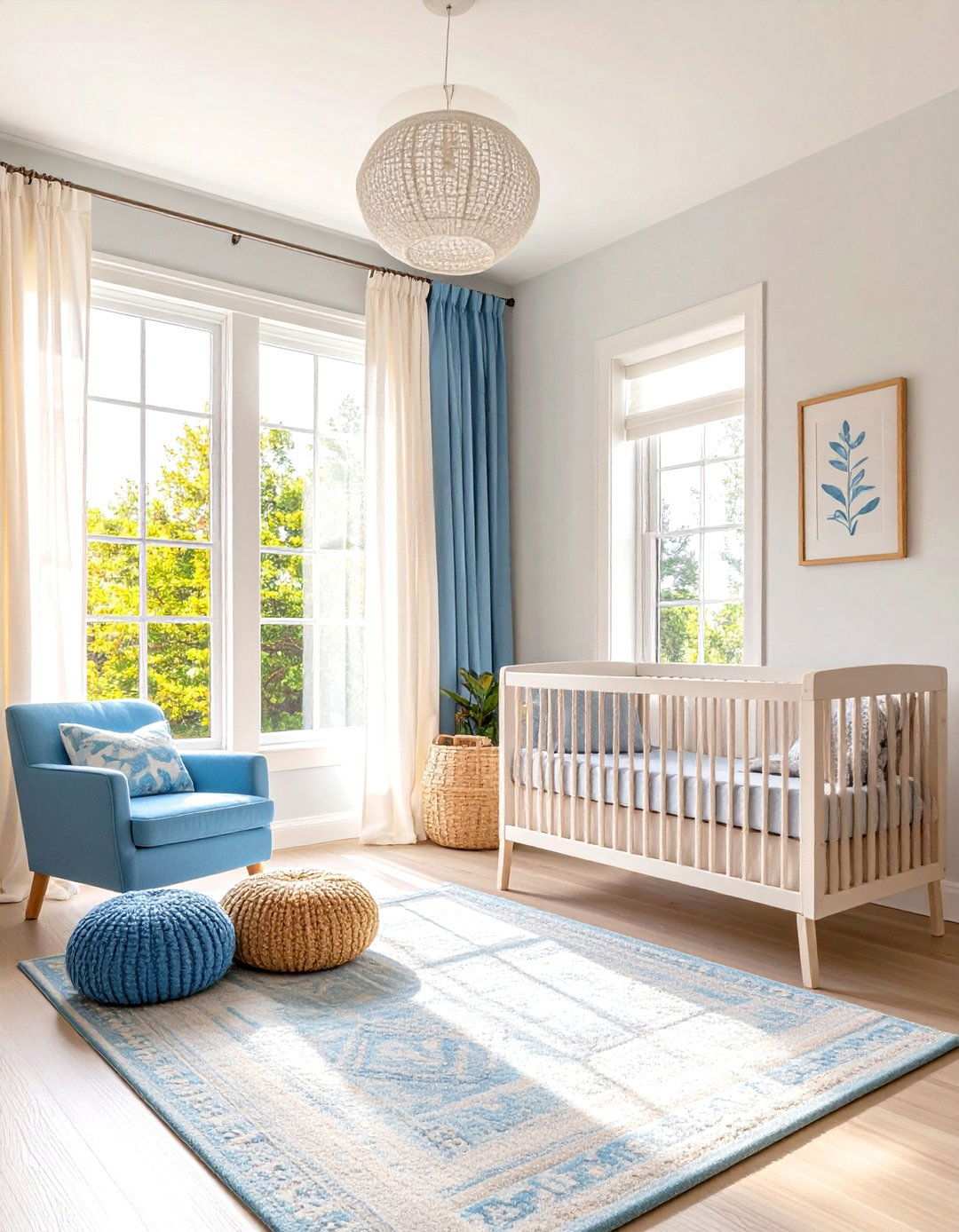Floor to Ceiling Windows with Natural Light - 24 Mid-century Modern Nursery Ideas