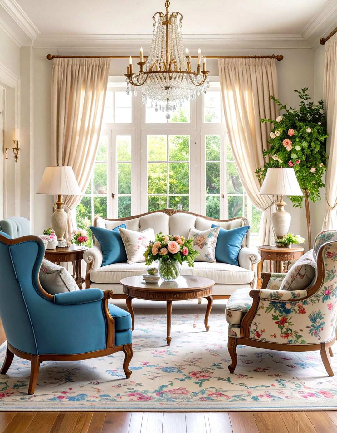 Floral Chintz Sitting Room - 24 Preppy Room Ideas
