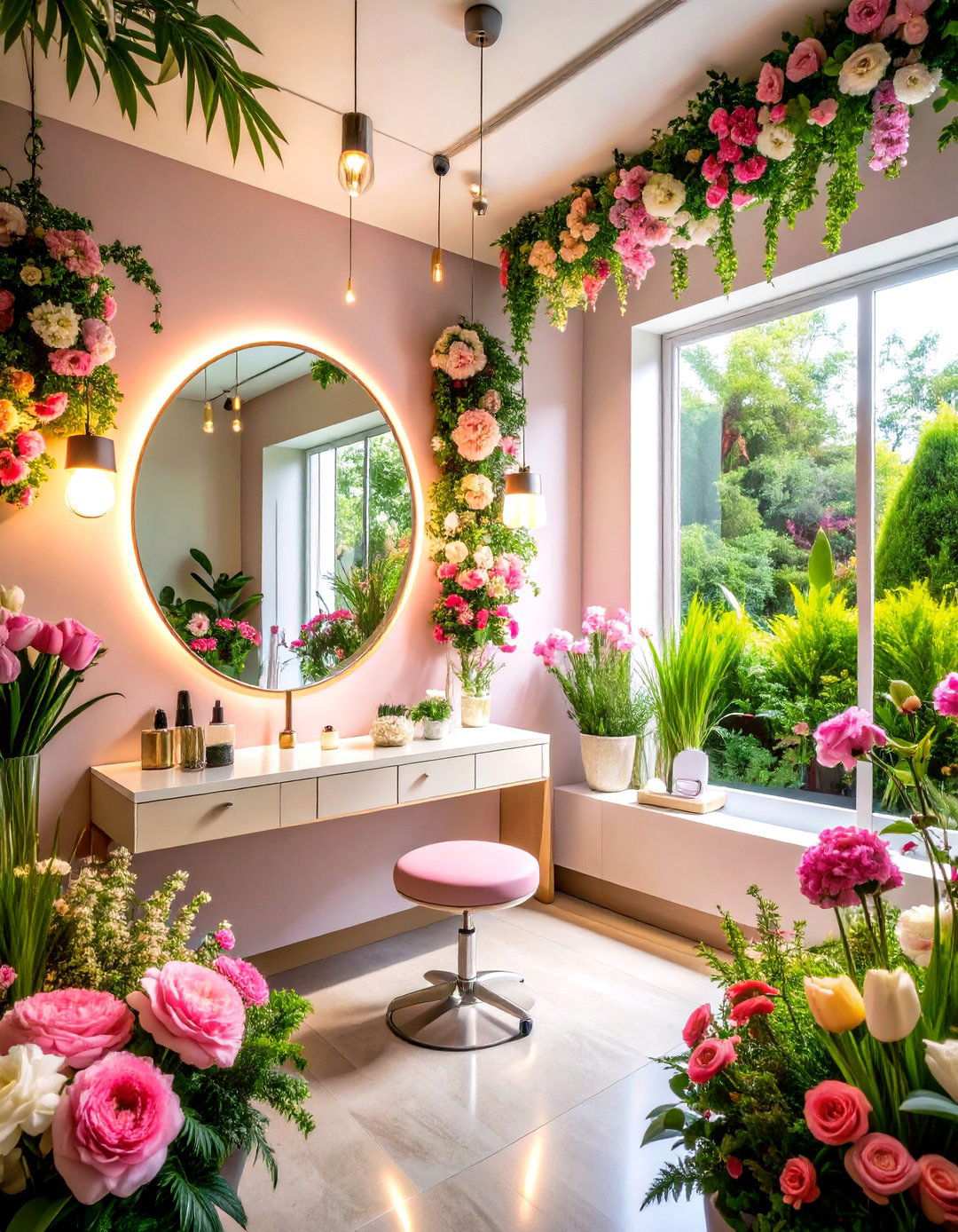 Floral Garden Lash Extension Space - 24 Lash Room Ideas