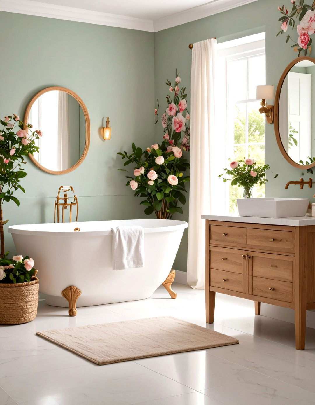 Floral Wallpaper Paradise - 24 Romantic Bathroom Ideas