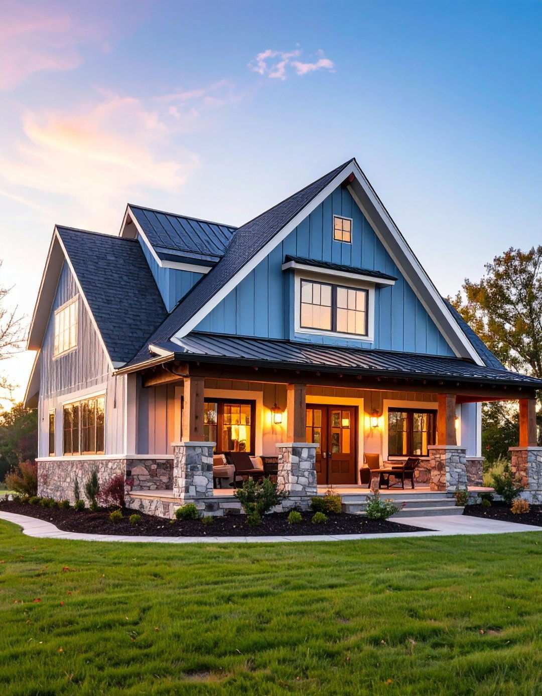Flying Gable Dramatic Roofline - 24 Pole Barn and Barndominium House Exteriors
