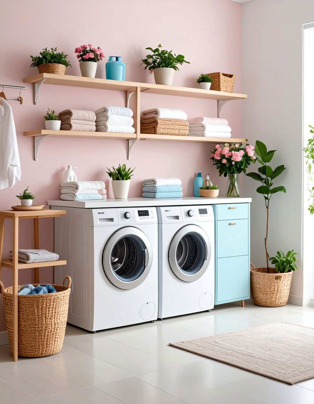 Fold Down Space Saving Shelving - 24 Laundry Room Shelf Ideas
