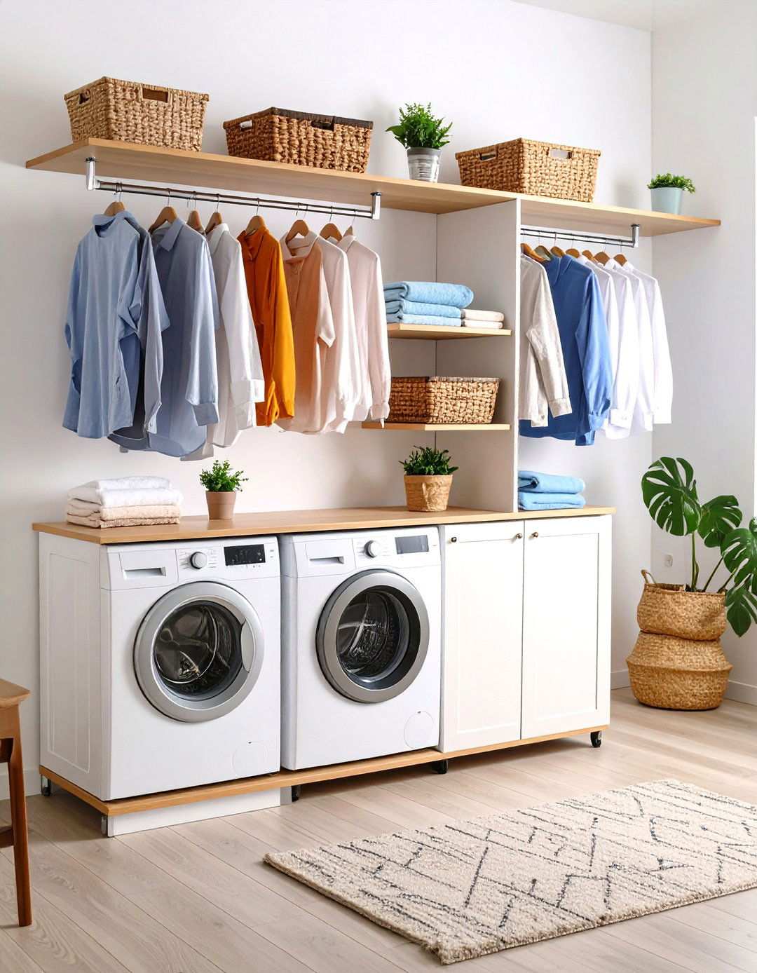 Folding Murphy Table Integration - 24 Laundry Closet Ideas