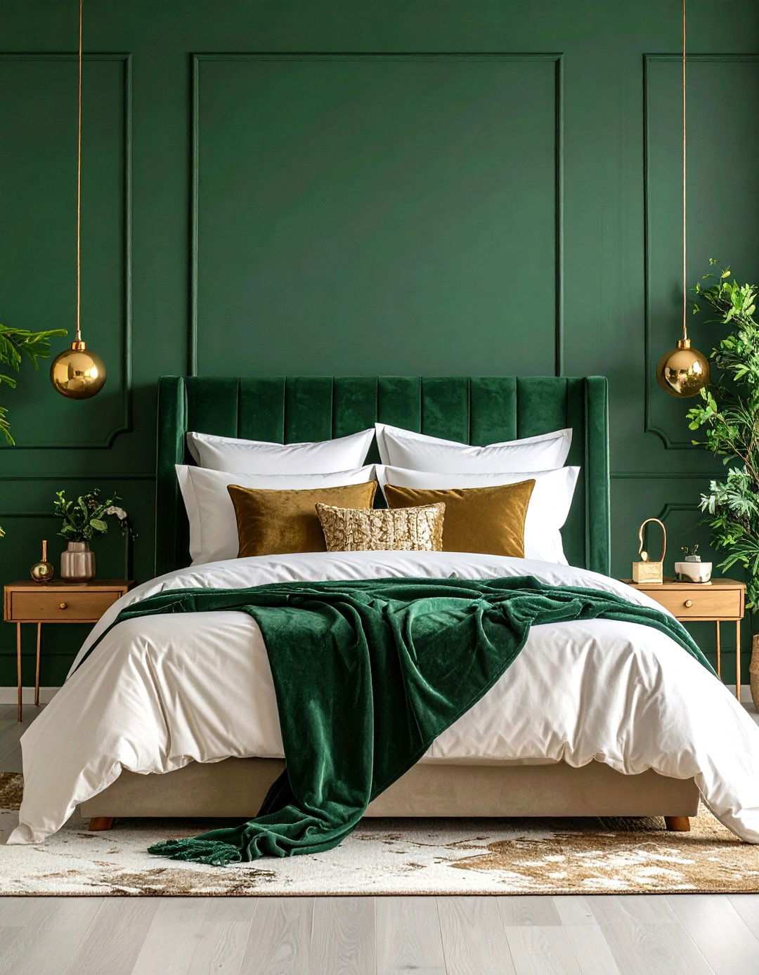 Forest Green Feature Bedroom - 24 Light Green Bedroom Ideas