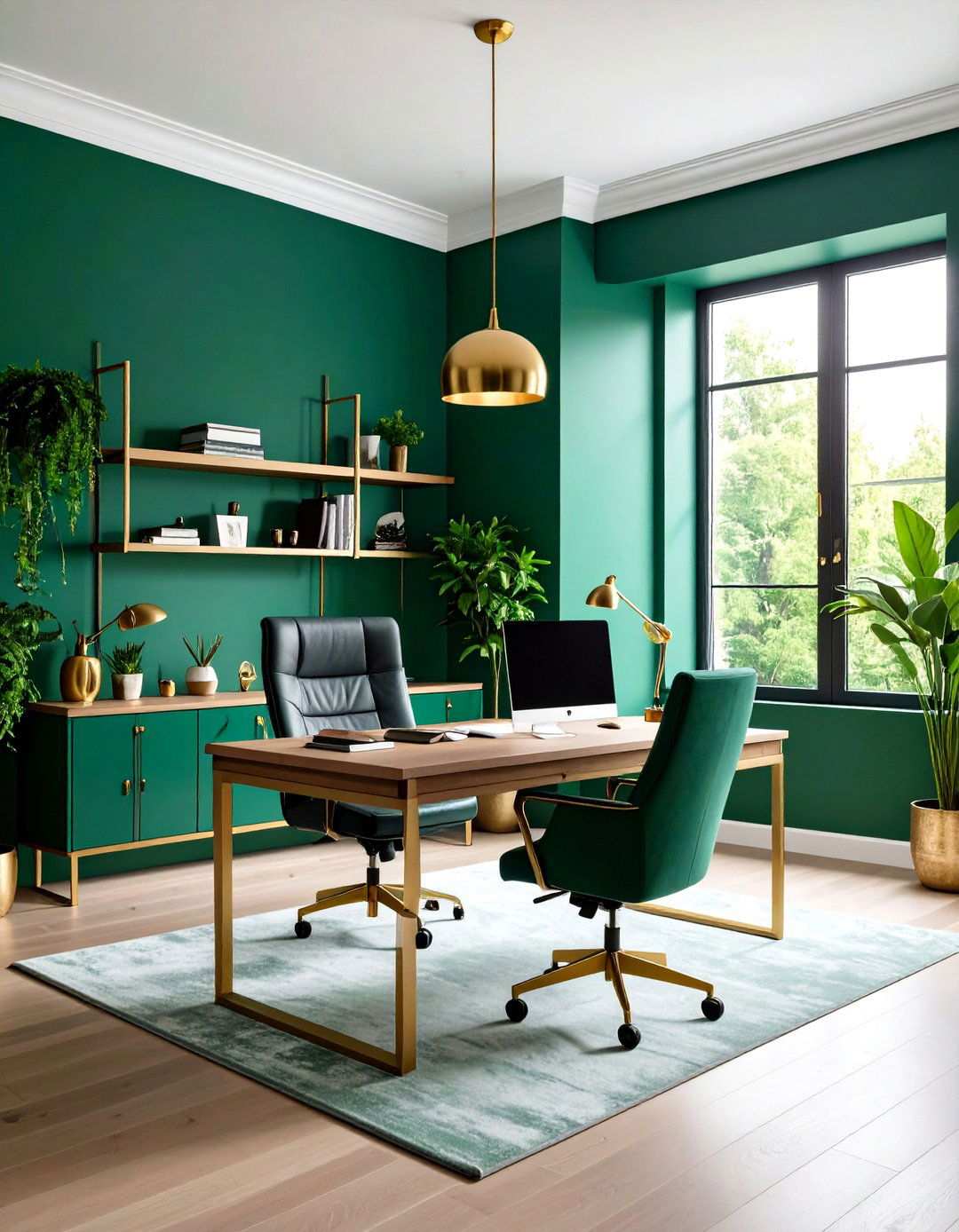 Forest Green Home Office Focus - 24 Monochromatic Color Schemes for Rooms