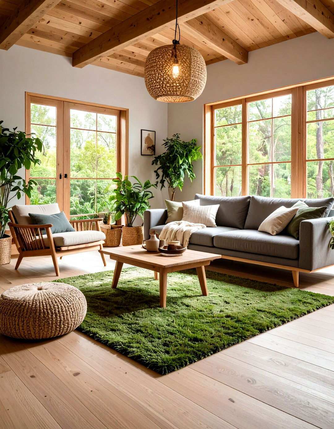Forest Green Rug Natural Living Room - 24 what color rug goes with a grey couch