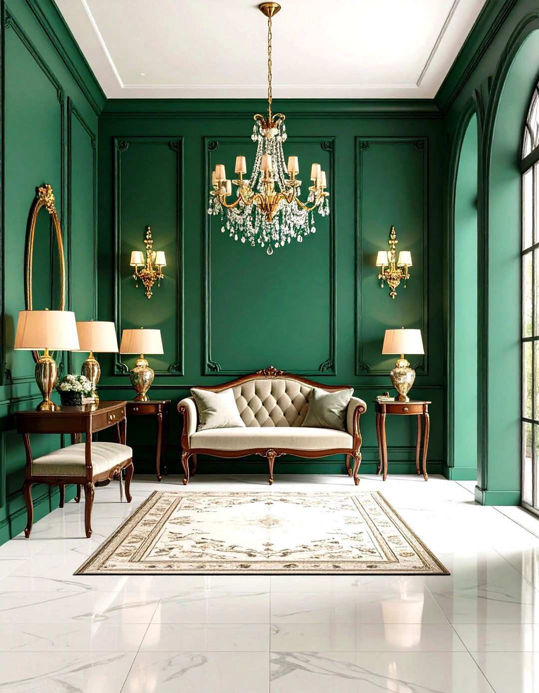 Forest Green Victorian Entryway Extension - 24 Victorian Dark Green Living Room Ideas