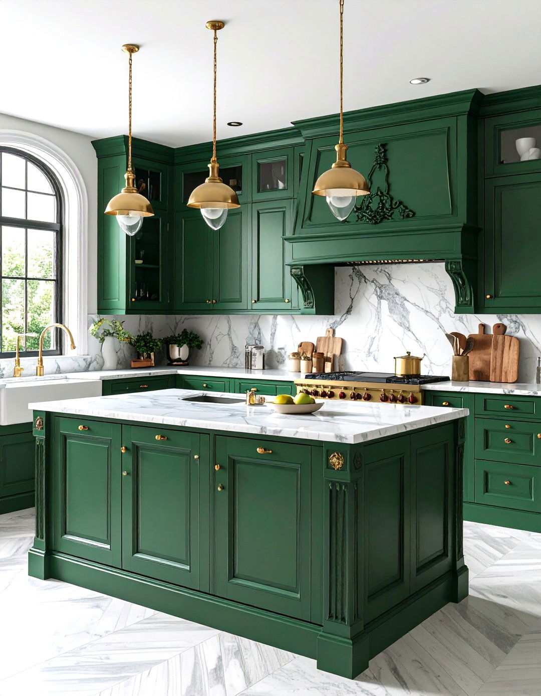 Forest Green Victorian Kitchen Cabinets - 24 Kitchen Cabinet Color Ideas