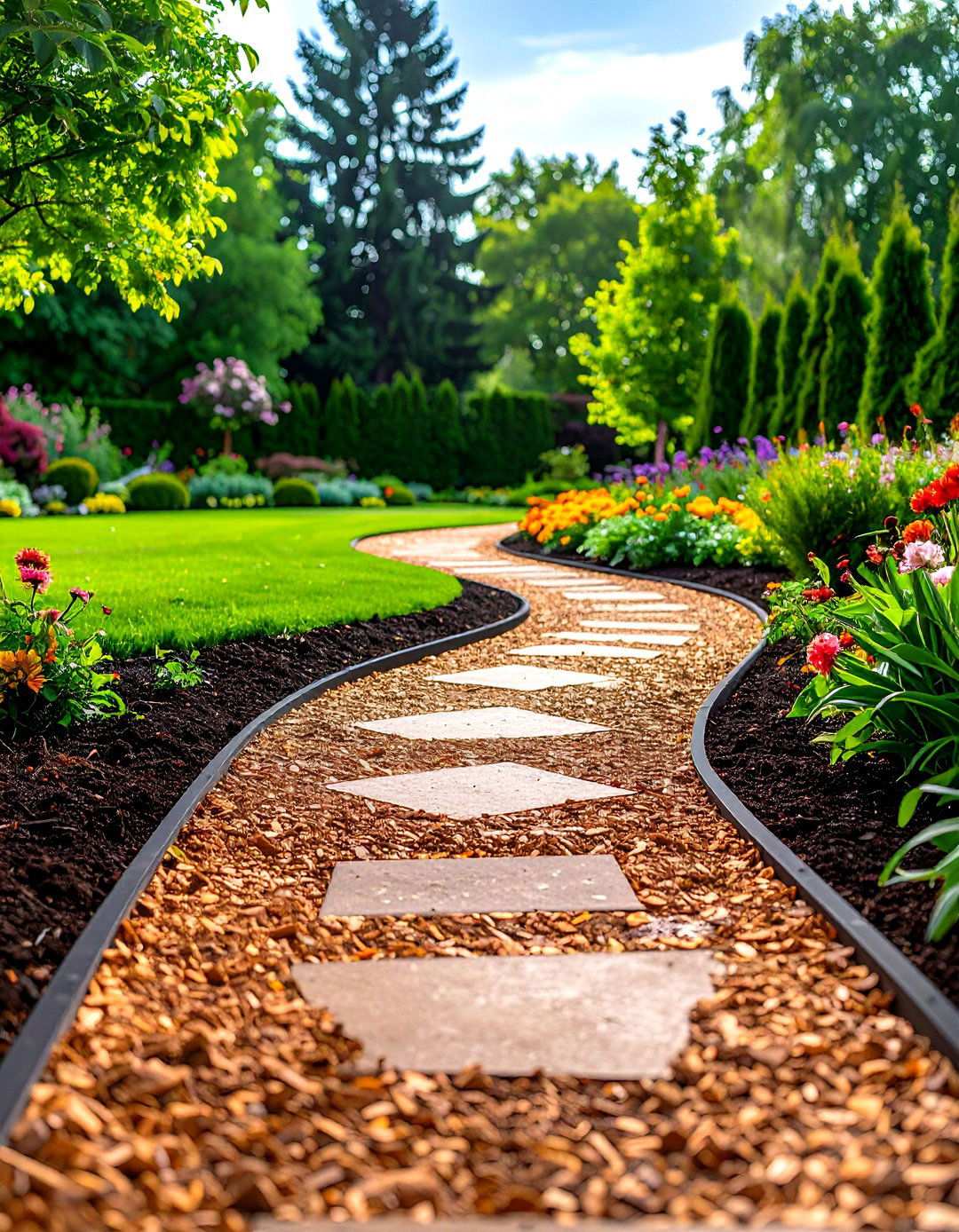 Formal Garden Mulch Designs - 24 Mulch Pathway Ideas
