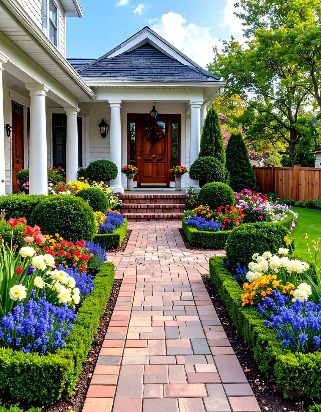 Formal Symmetrical Design - 24 Small Front Yard Landscaping Ideas