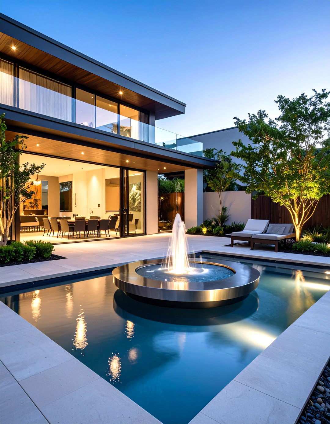 Fountain Water Feature Focal Points - 24 Mid-century Modern Landscaping Ideas