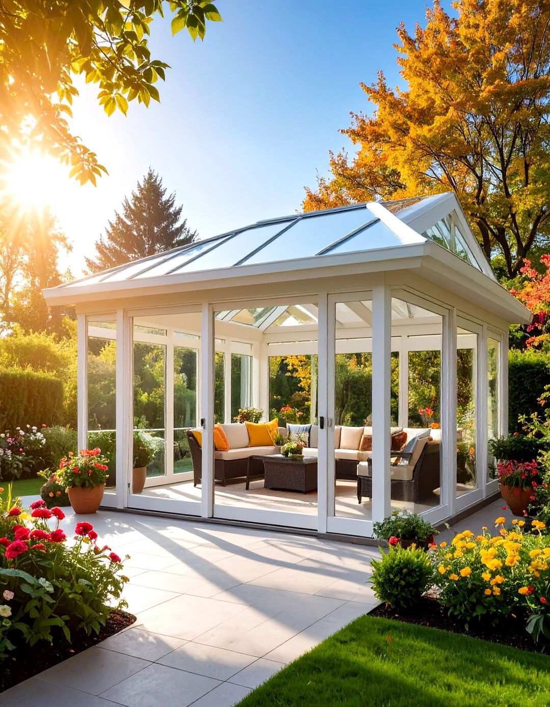 Four Season Sunroom Gazebo with Glass Panels - 24 patio with a gazebo ideas