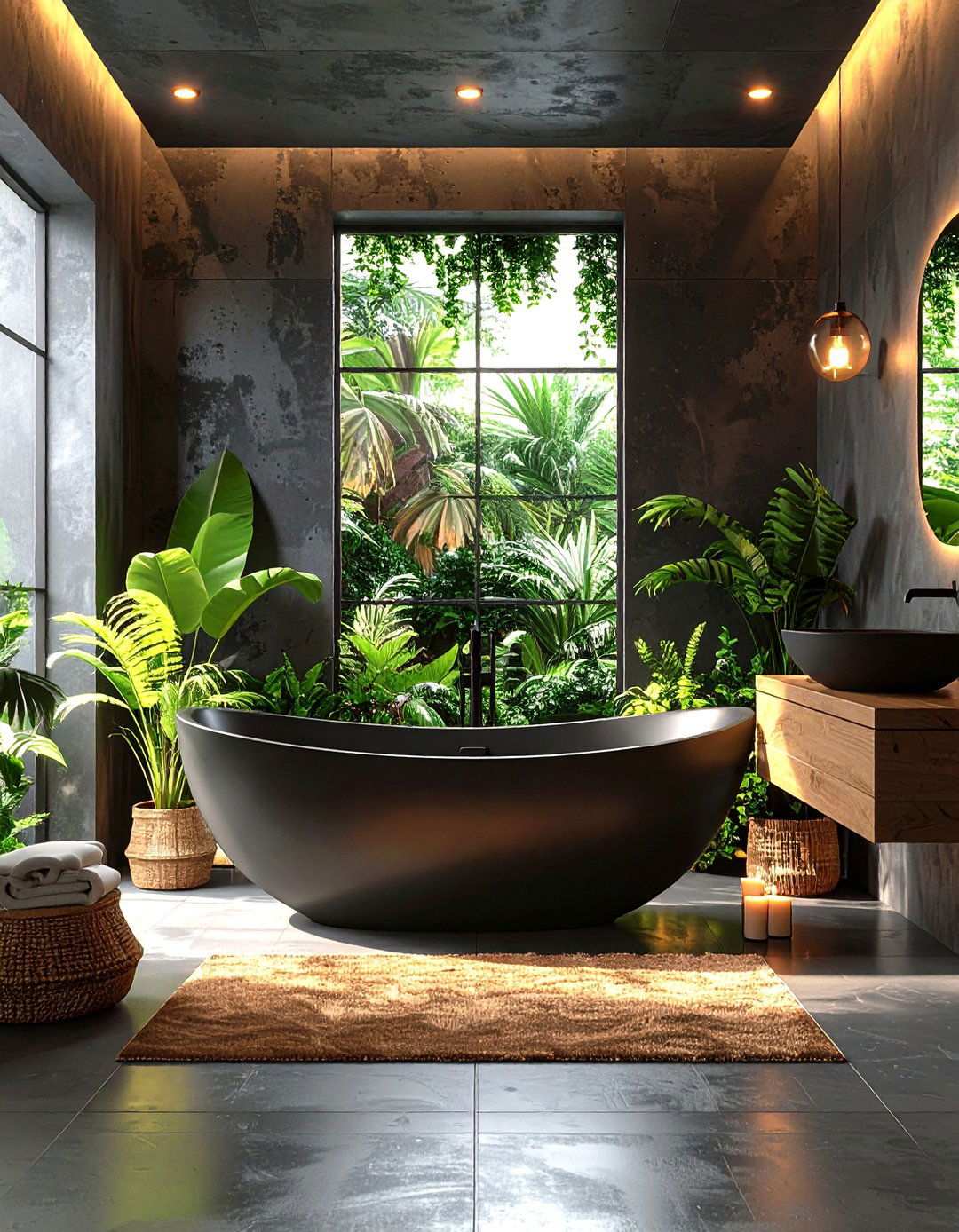 Freestanding Bathtub Focal Point - 24 Masculine Bathroom Ideas
