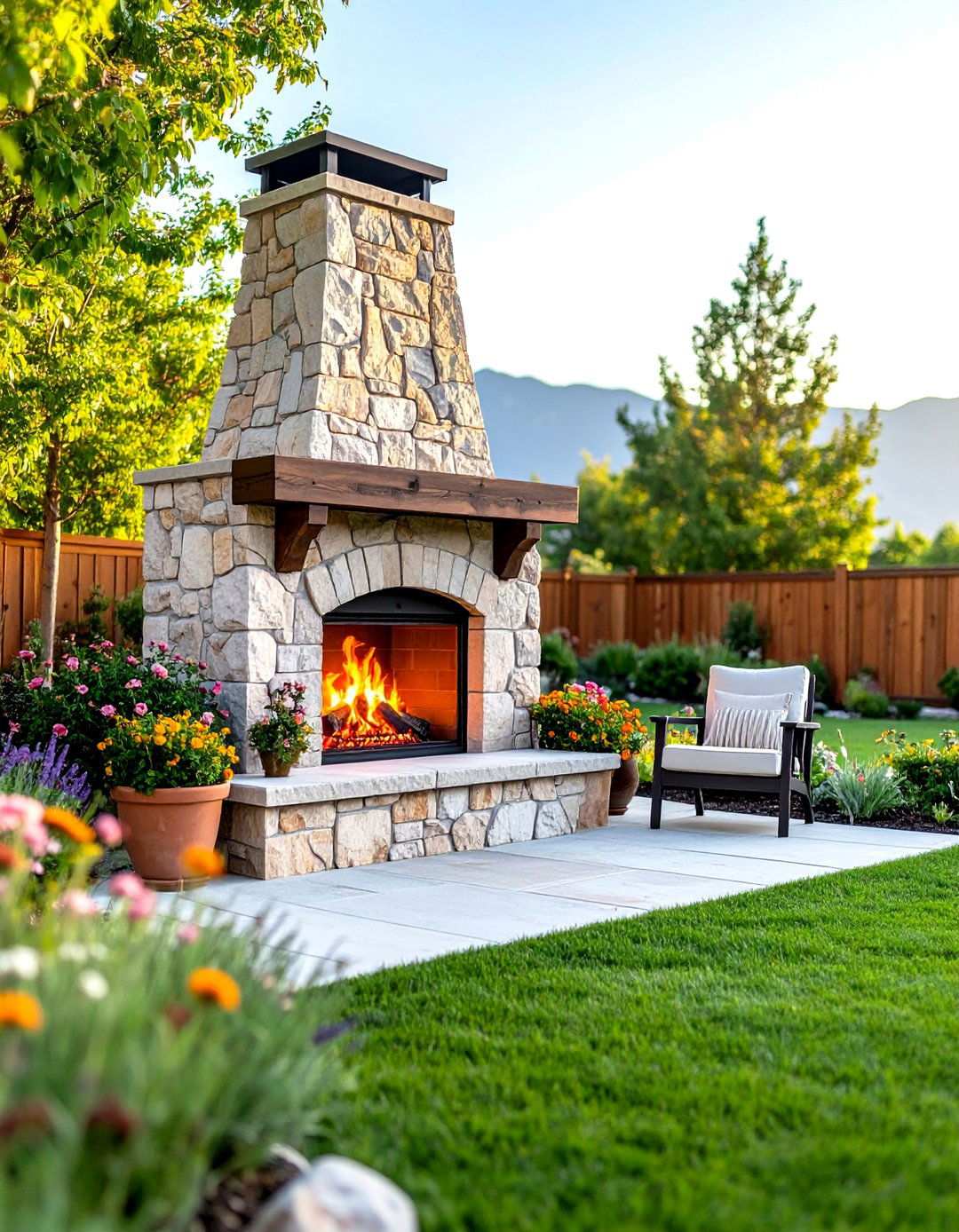 Freestanding Rustic Outdoor Fireplace with Flexible Placement - 24 Rustic Outdoor Fireplace Ideas