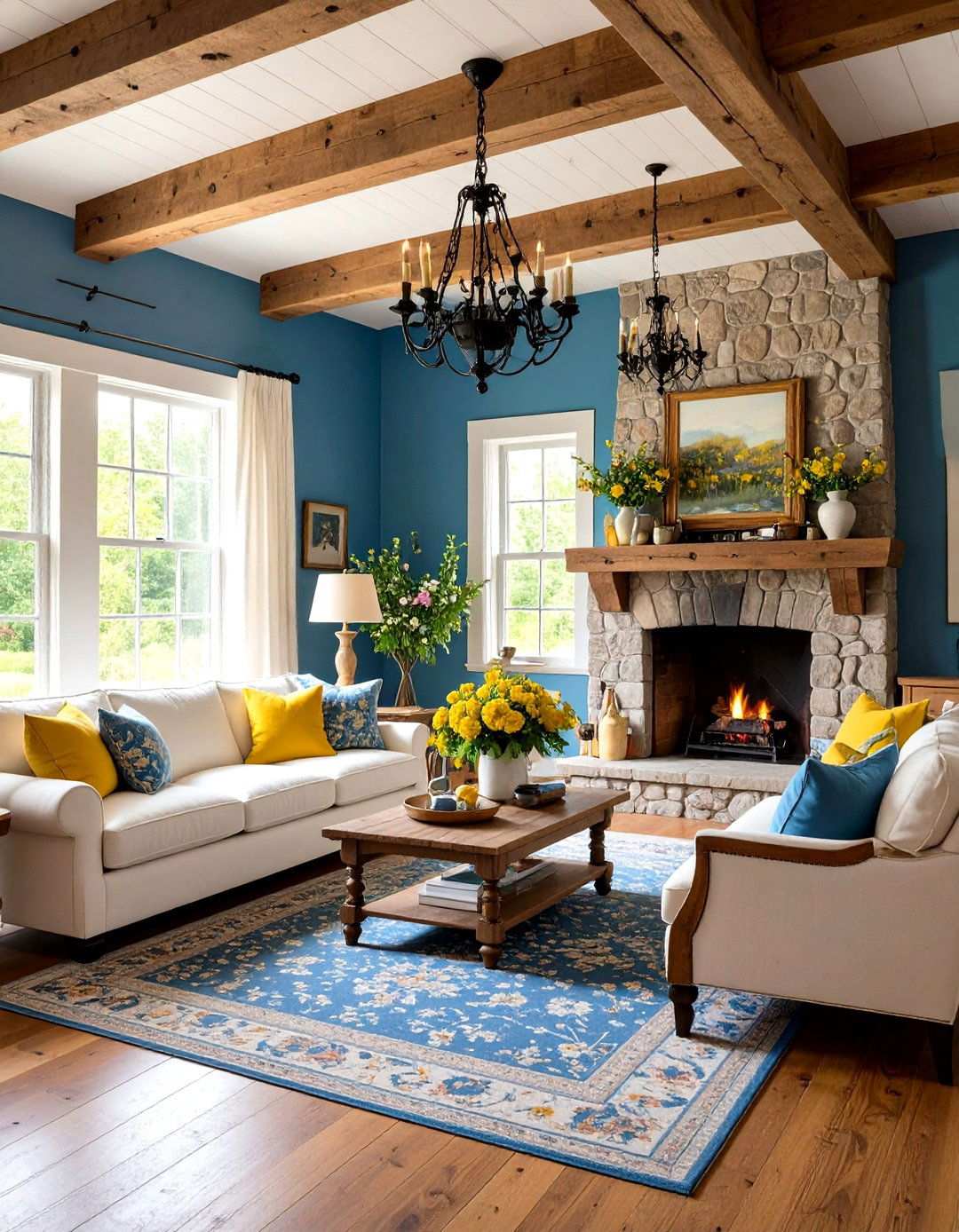 French Country Charm - 24 Traditional Living Room Ideas