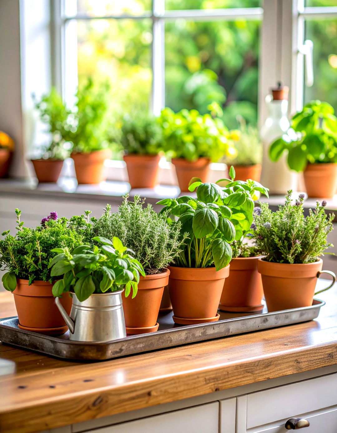 French Country Kitchen Herb Garden Tray - 24 Tray Decor Ideas