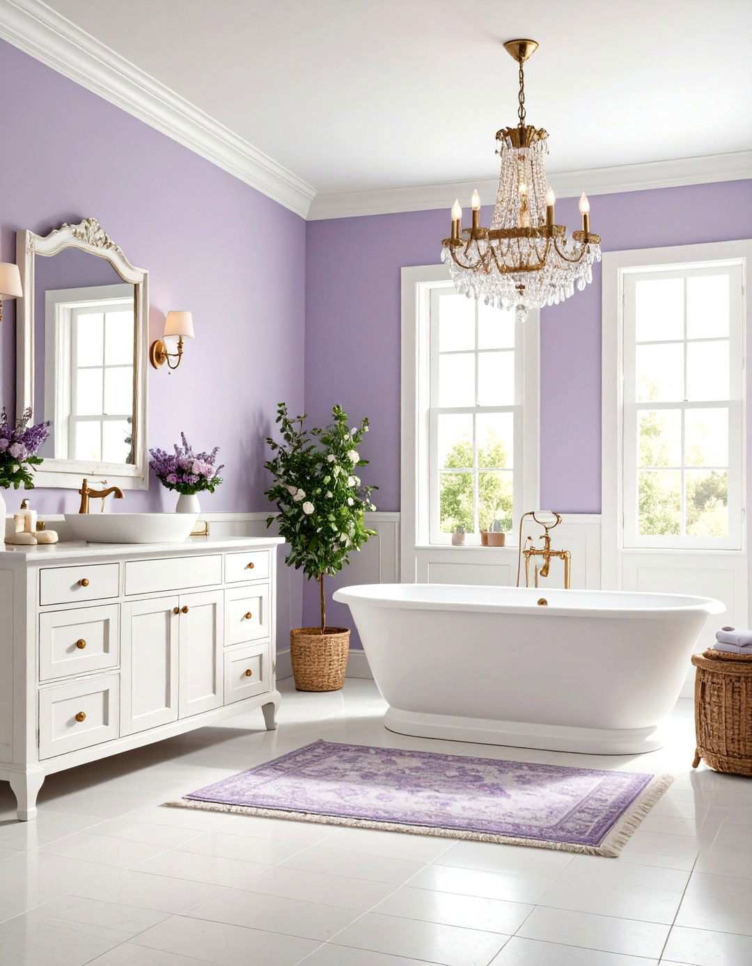 French Country Lavender - 24 Purple Bathroom Ideas