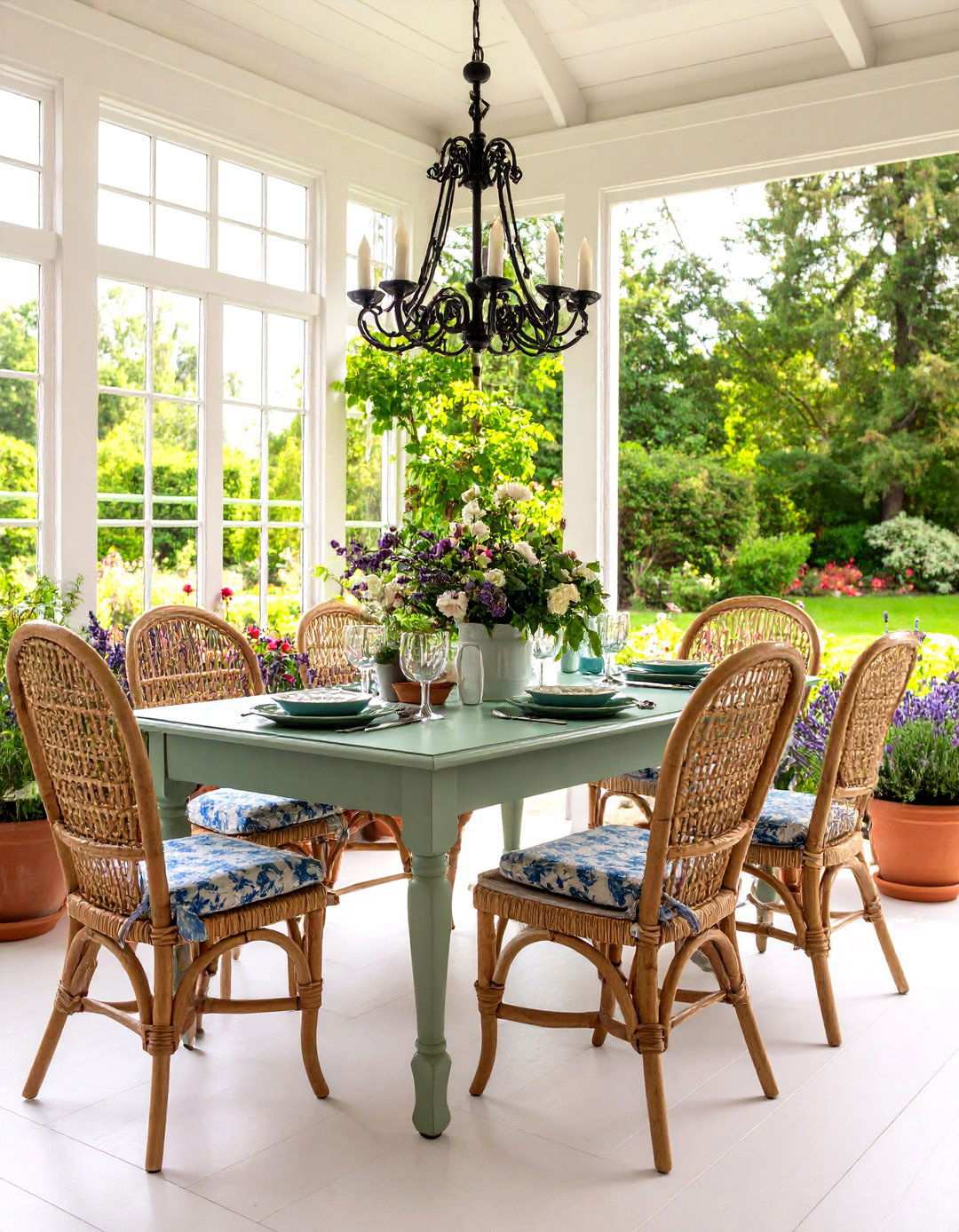 French Country Sunroom Dining with Provincial Charm - 24 Sunroom Dining Room Ideas
