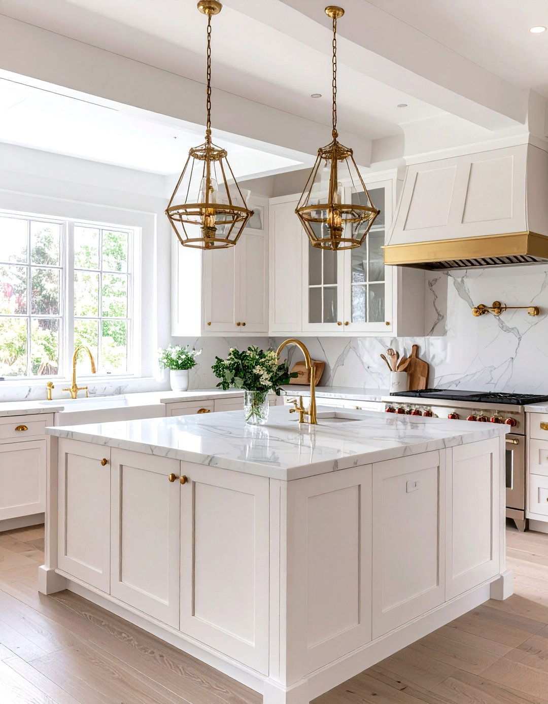 French Country White and Gold Kitchen - 24 White and Gold Kitchen Ideas