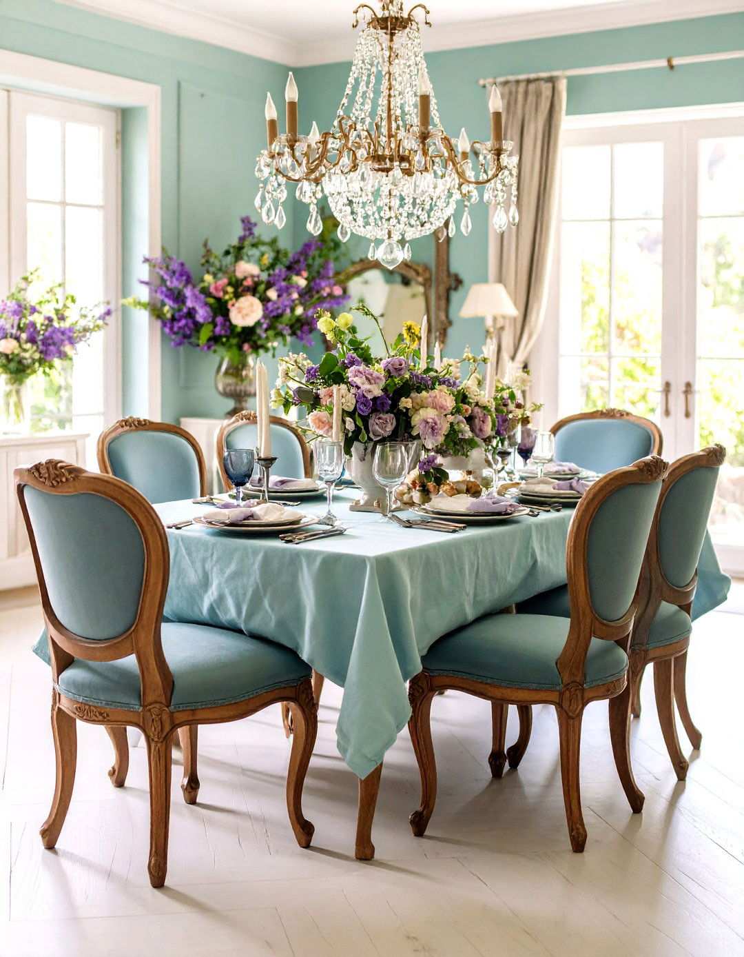French Provincial Dining Room with Elegant Carved Details - 24 Vintage Dining Room Ideas