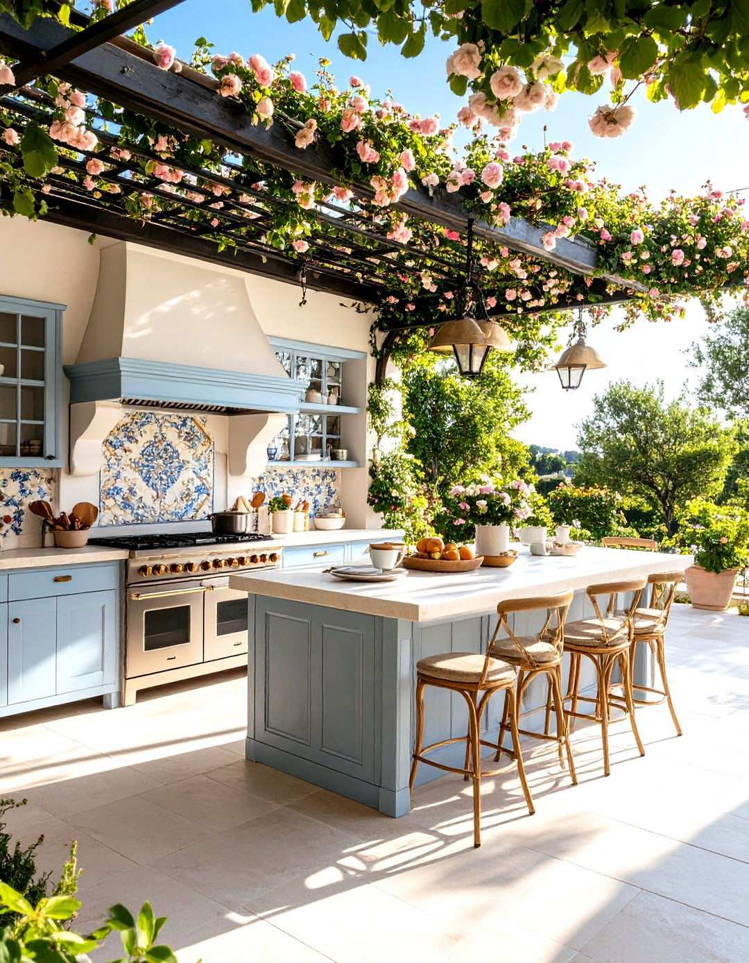 French Provincial Outdoor Bistro - 24 Luxury Outdoor Kitchen Ideas