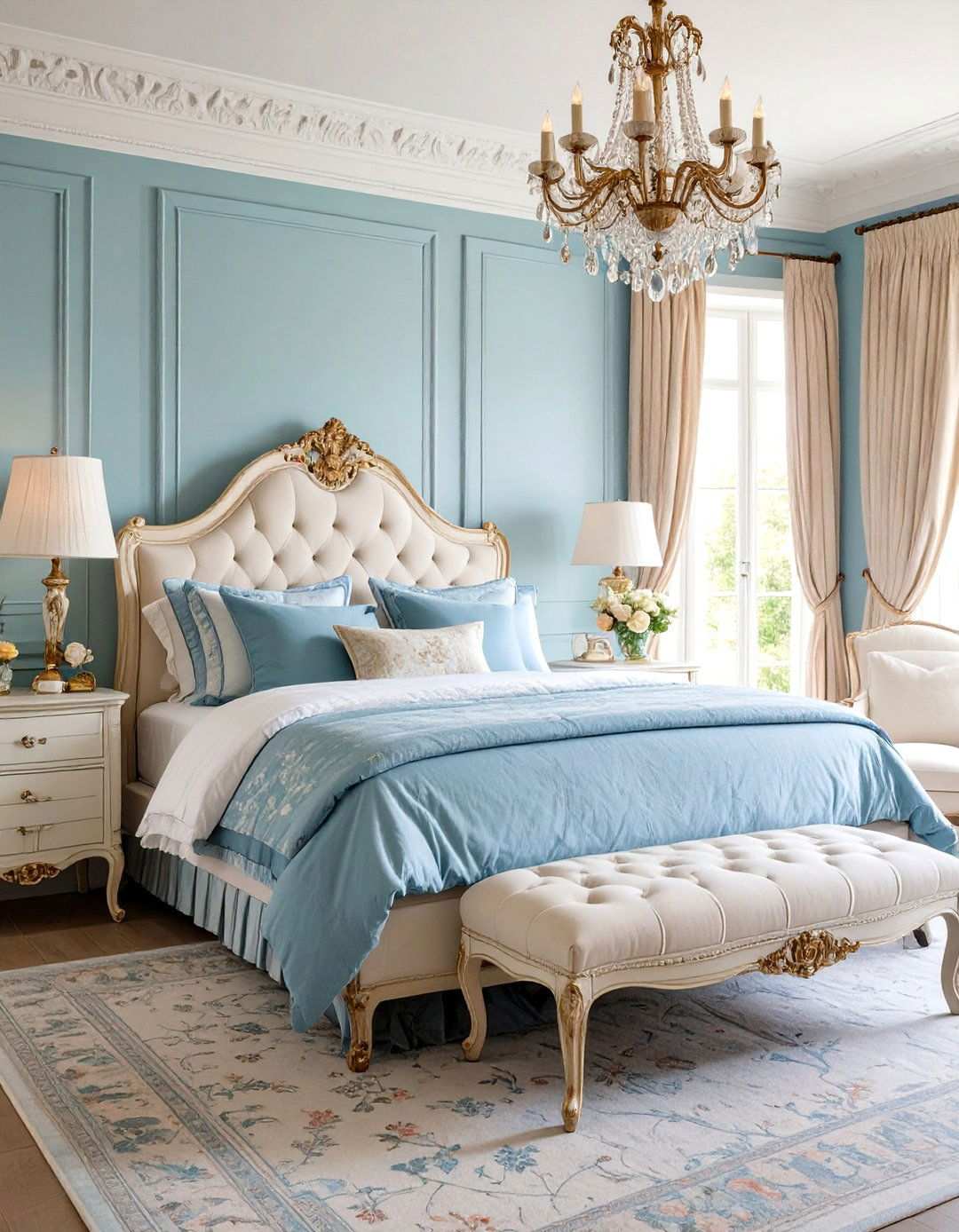 French Provincial with Romantic Details - 24 Large Bedroom Design Ideas