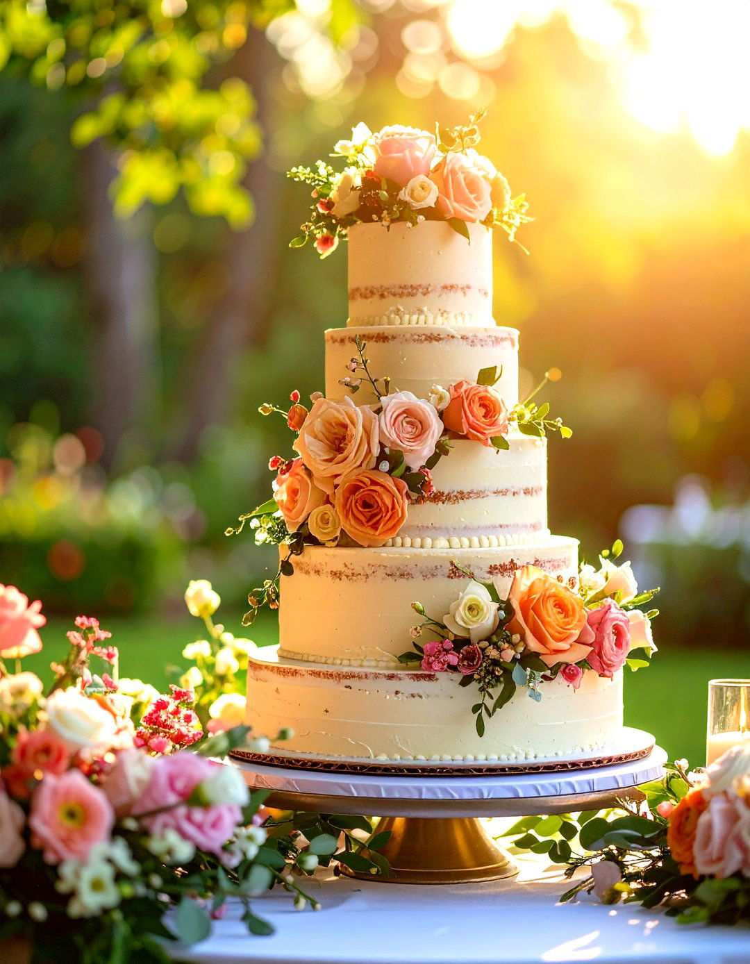 Fresh Floral Integration Wedding Cakes - 24 Wedding Cake Ideas