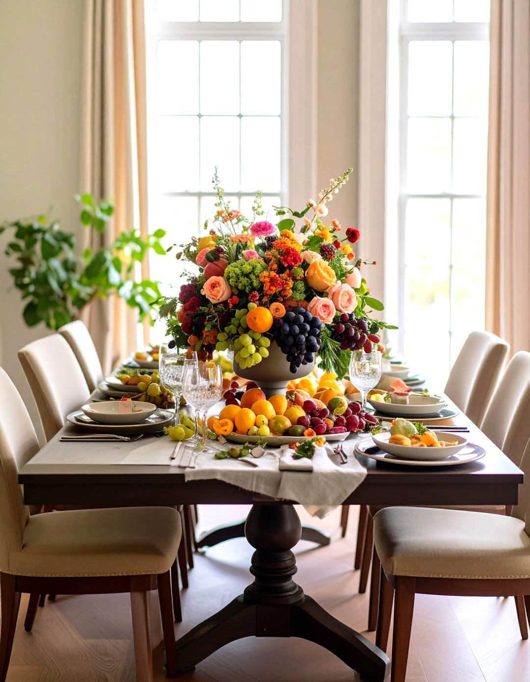 Fresh Fruit and Floral Centerpieces - 24 Wedding Decoration Ideas