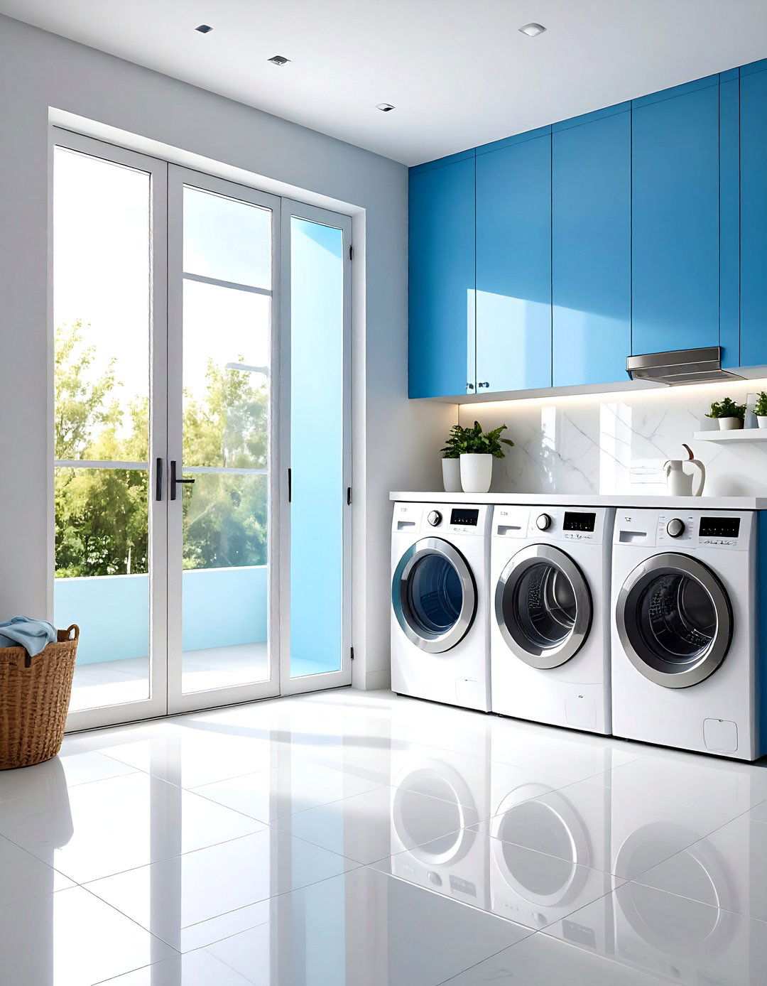 Frosted Glass Door with Custom Etching - 24 Laundry Room Door Ideas