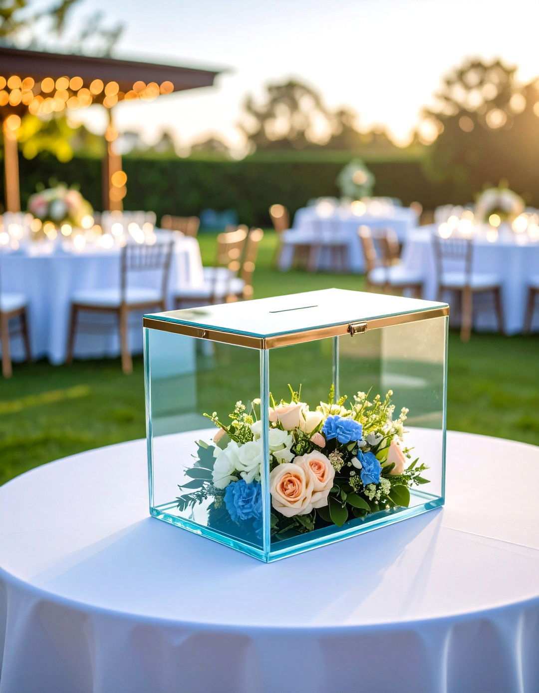 Frosted Glass Modern Design - 24 Wedding Card Box Ideas
