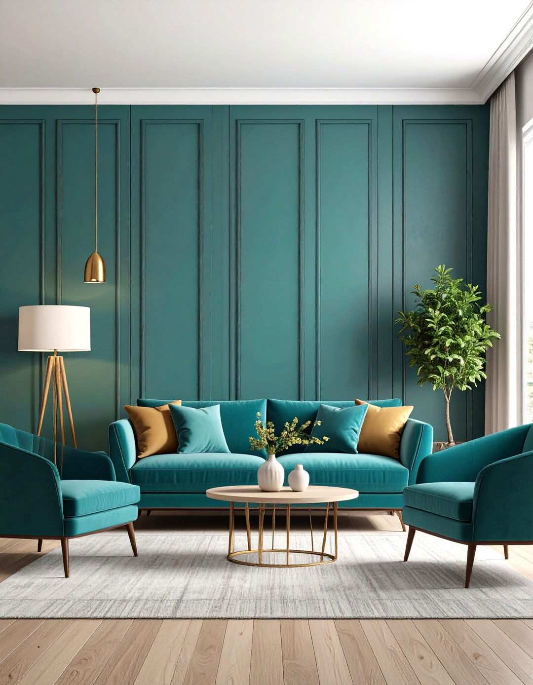 Full Height Contemporary Paneling - 24 Living Room Wainscoting Ideas