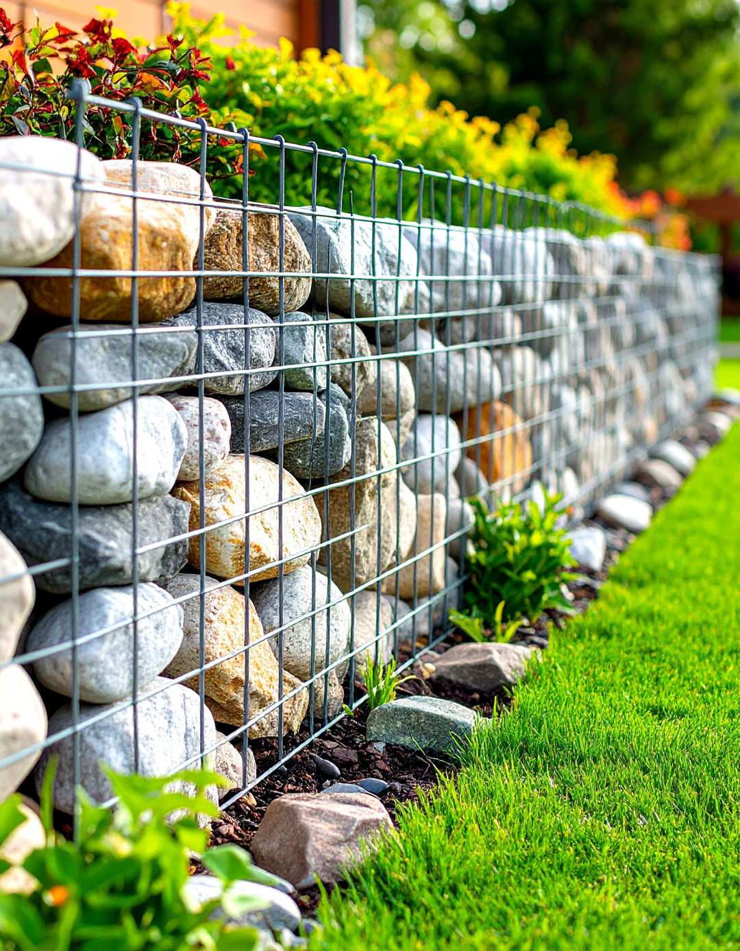 Gabion Wall Garden Edging - 24 Modern Garden Edging Ideas