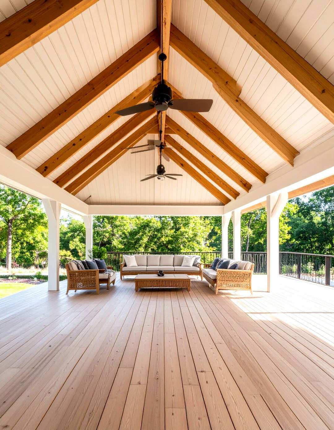 Gable Roof Covered Area - 24 Mobile Home Deck Ideas