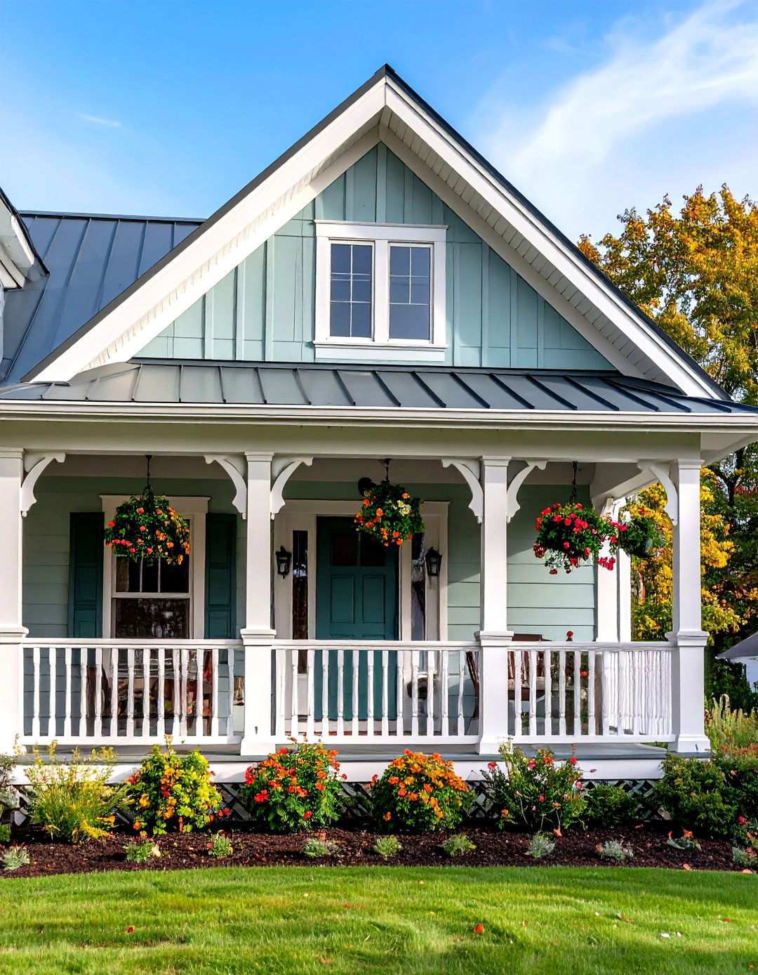 Gabled Traditional Metal Roofing - 24 Metal Roof Porch Design Ideas