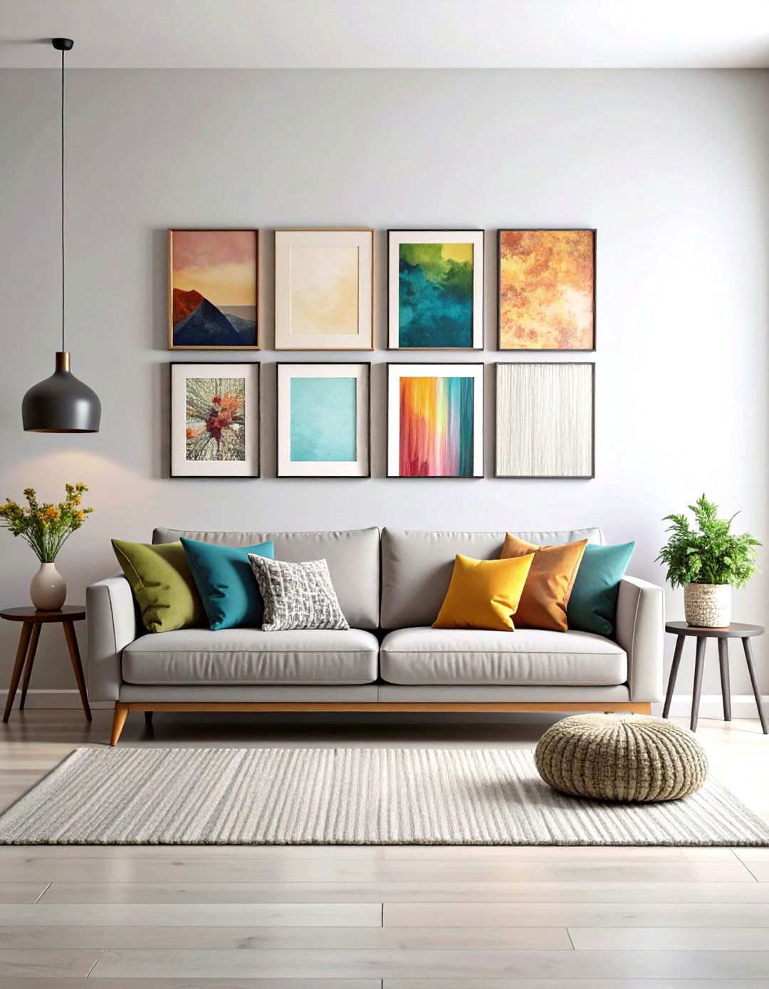 Gallery Wall Backdrop Configuration - 24 Living Room Layout Ideas