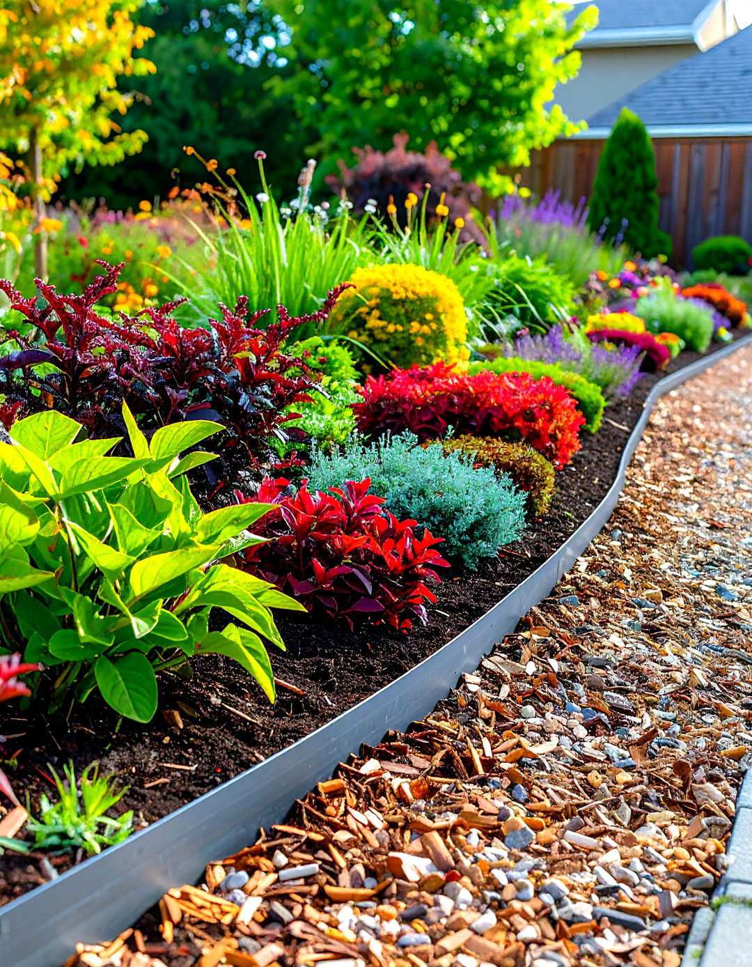 Galvanized Steel Mulch Edging with Industrial Strength - 24 Mulch Edging Ideas