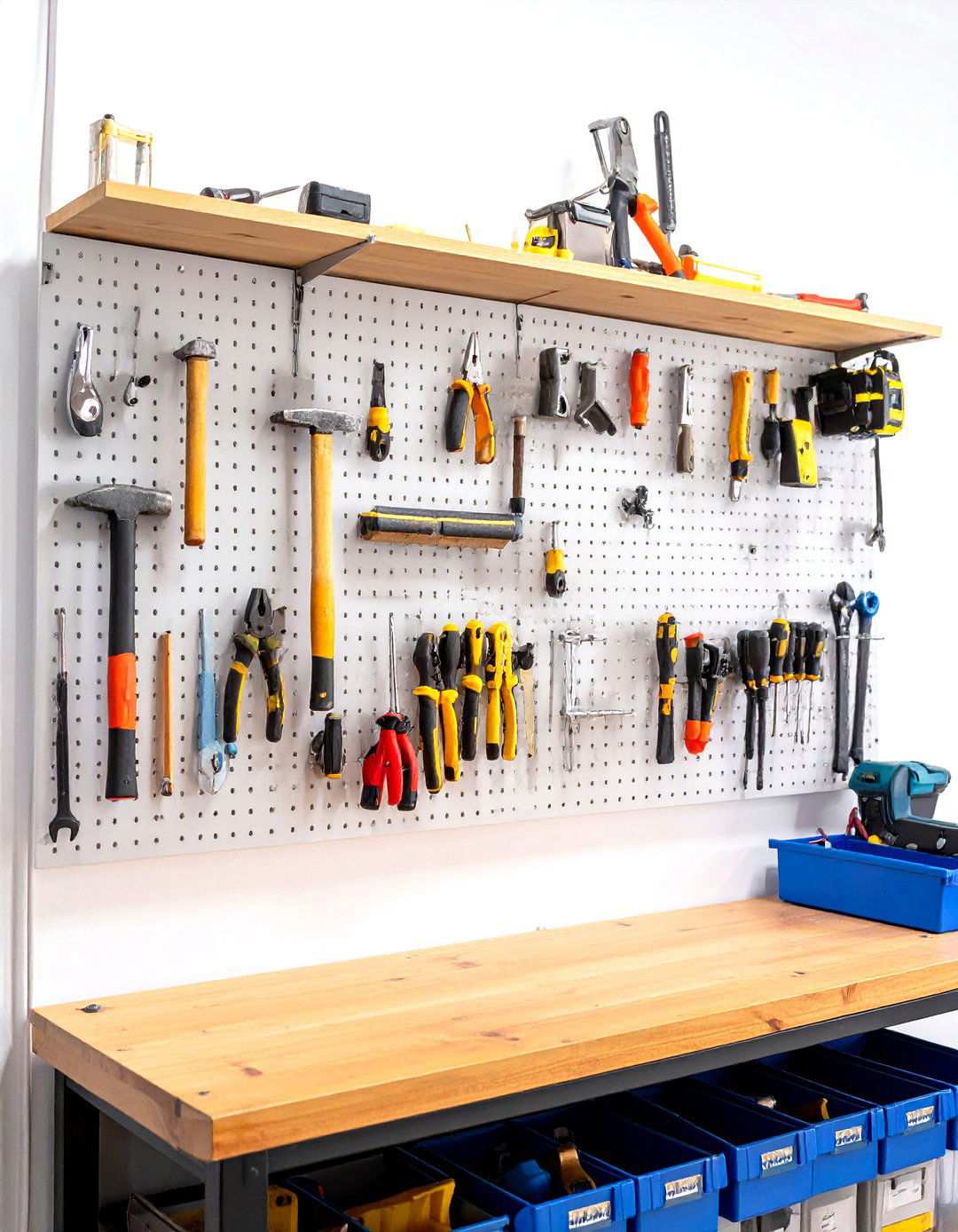 Garage Tool Storage Organization - 24 Pegboard Ideas