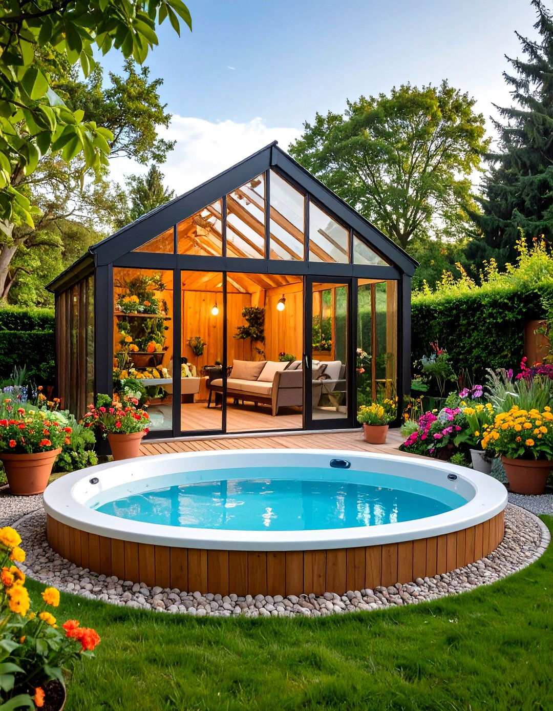 Garden Greenhouse Extension - 24 Hot Tub Enclosure Ideas
