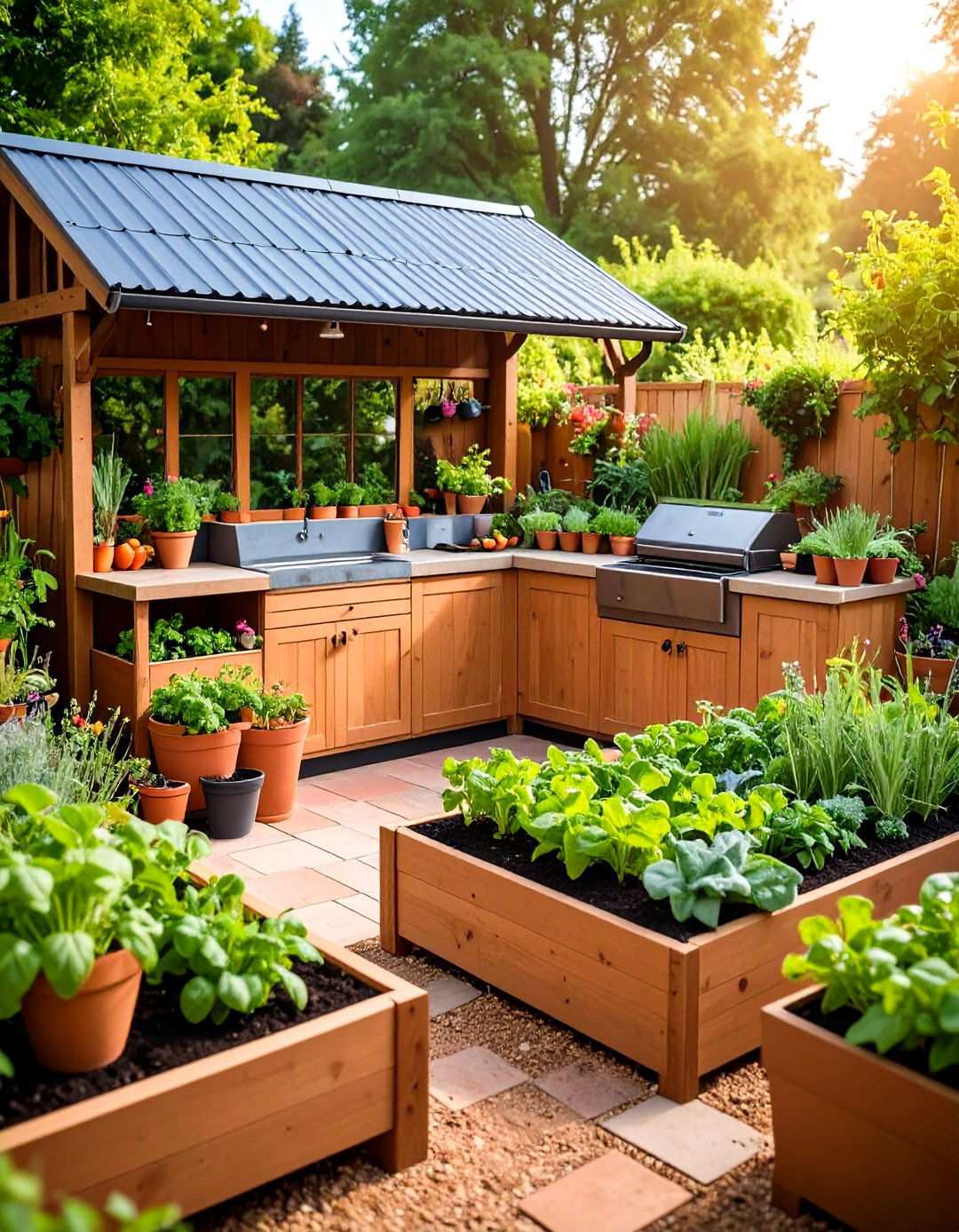 Garden Integrated Growing Station - 24 Mud Kitchen Ideas for Kids