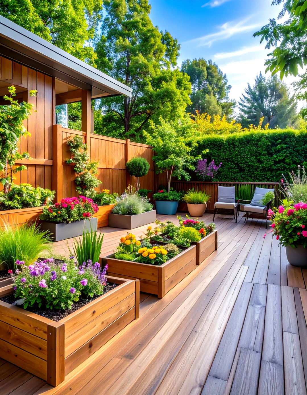 Garden Integration Deck Design - 24 Large Deck Ideas